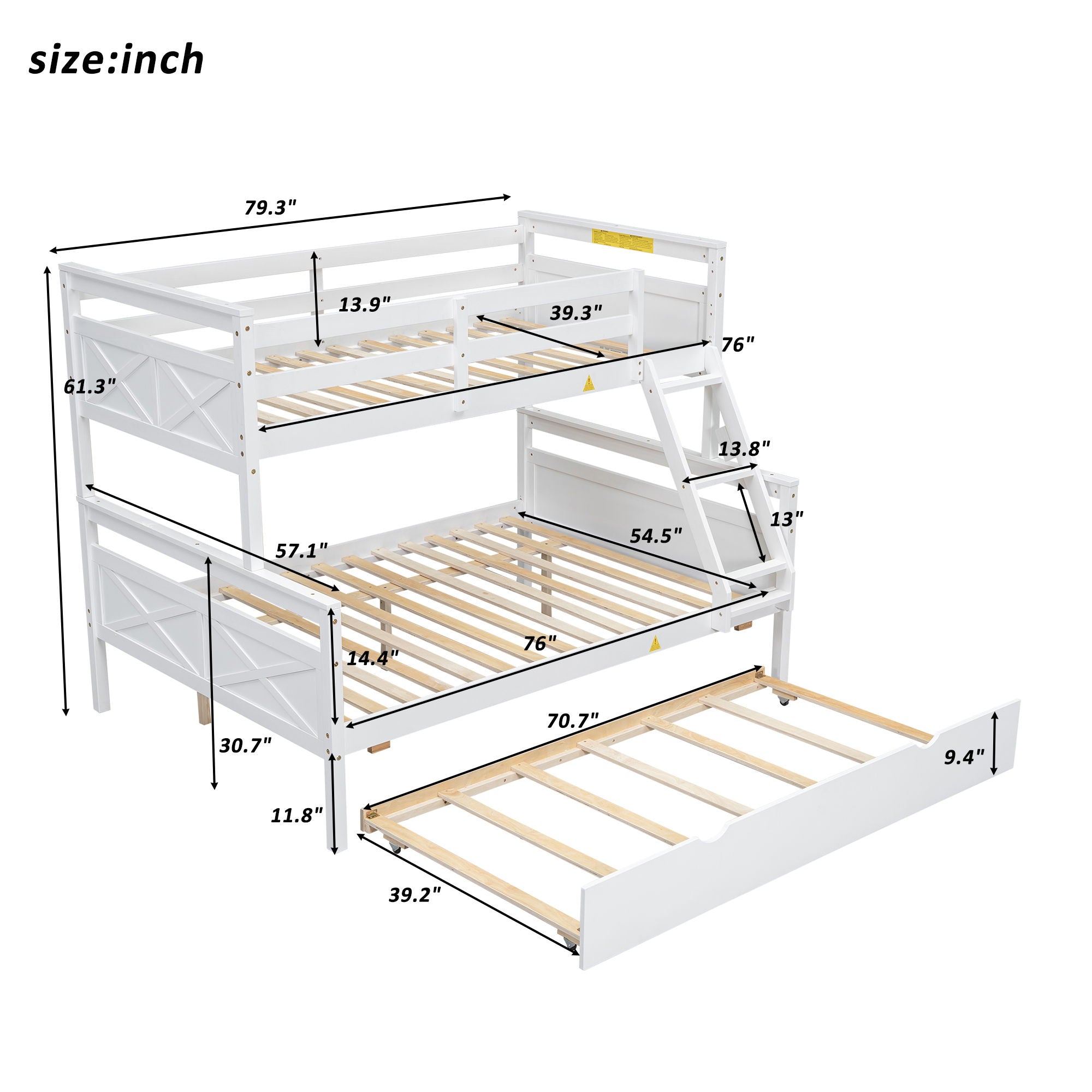 Bunk Bed & Ladder And Safety Guardrail
