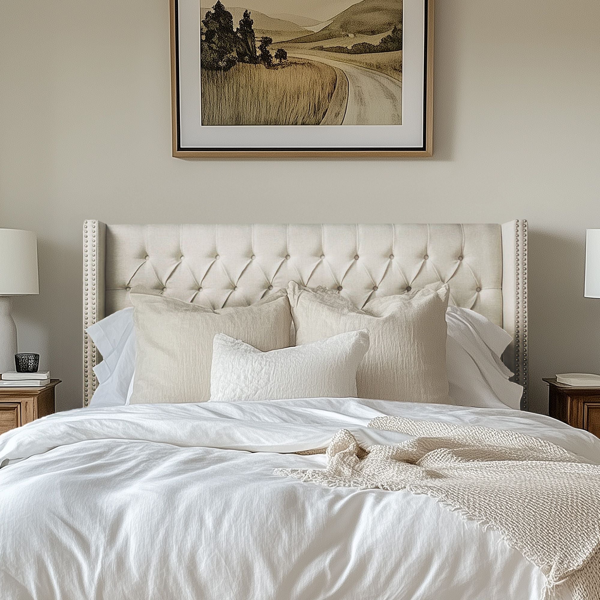 Amelia - Upholstery Headboard - Cream