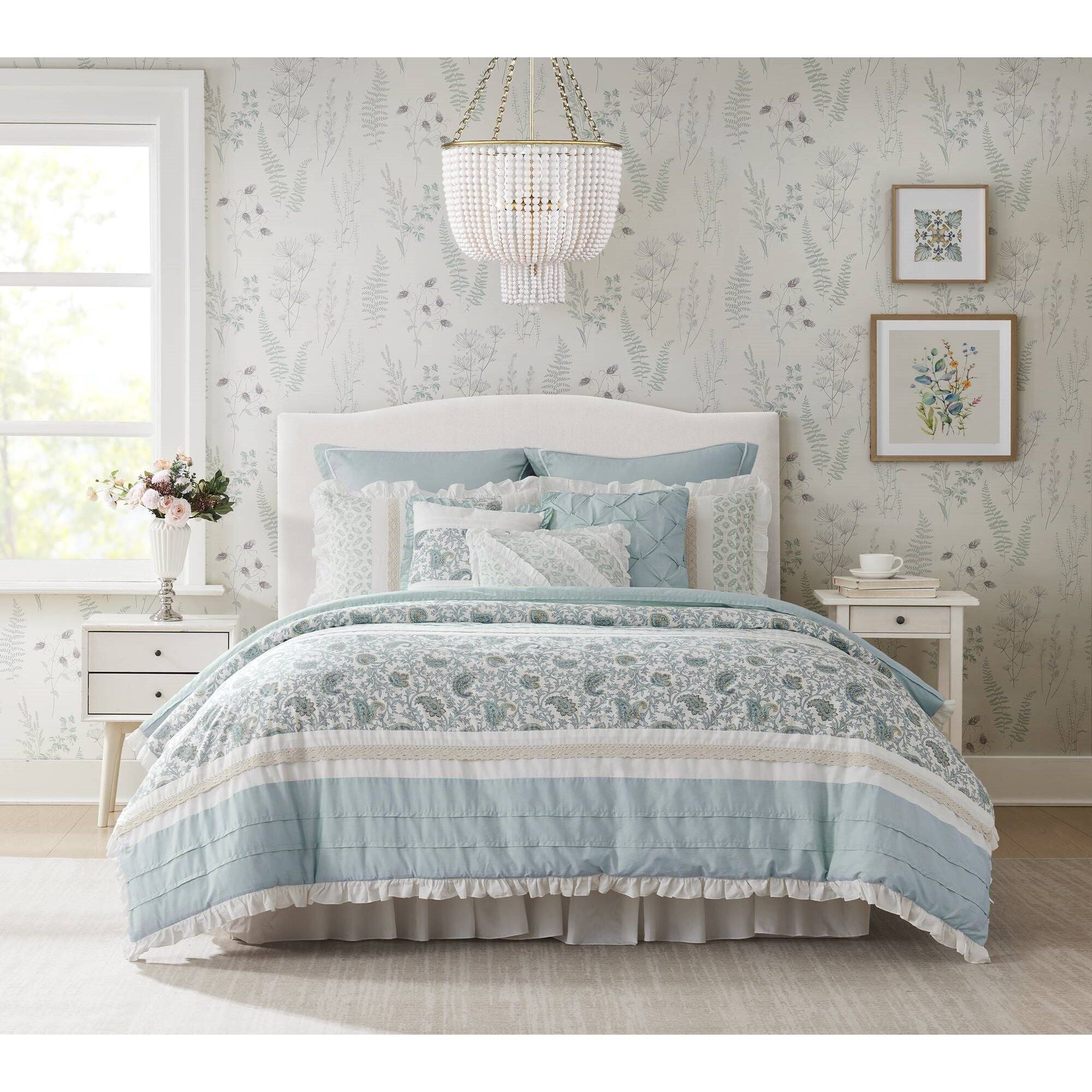 Dawn - Queen - 9 Piece Comforter Set - Blue