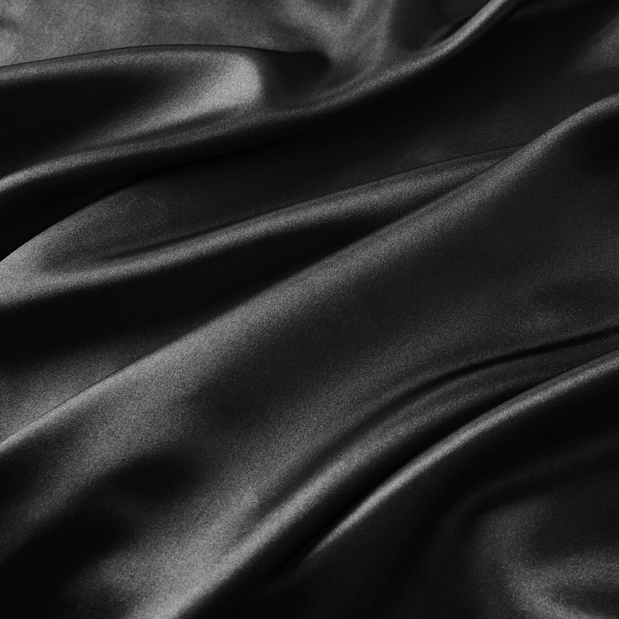 Satin - California King Wrinkle Free Luxurious 6 Piece Sheet Set - Black