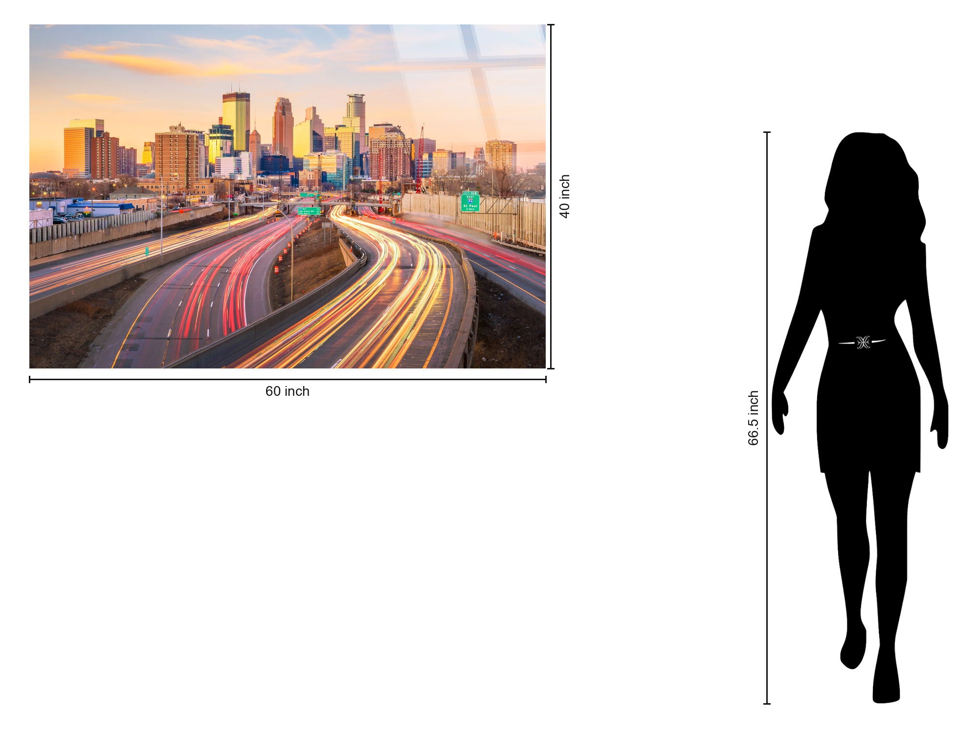 Minneapolis Neon Highways Tempered Glass With Foil - Gold / Gray