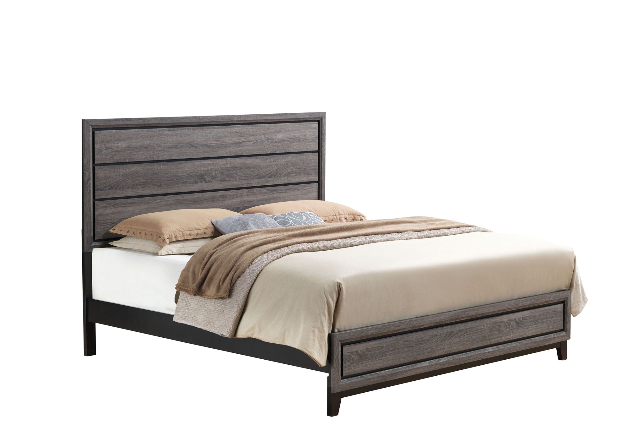 Kate - Queen Bed Headboard & Footboard - Foil Gray