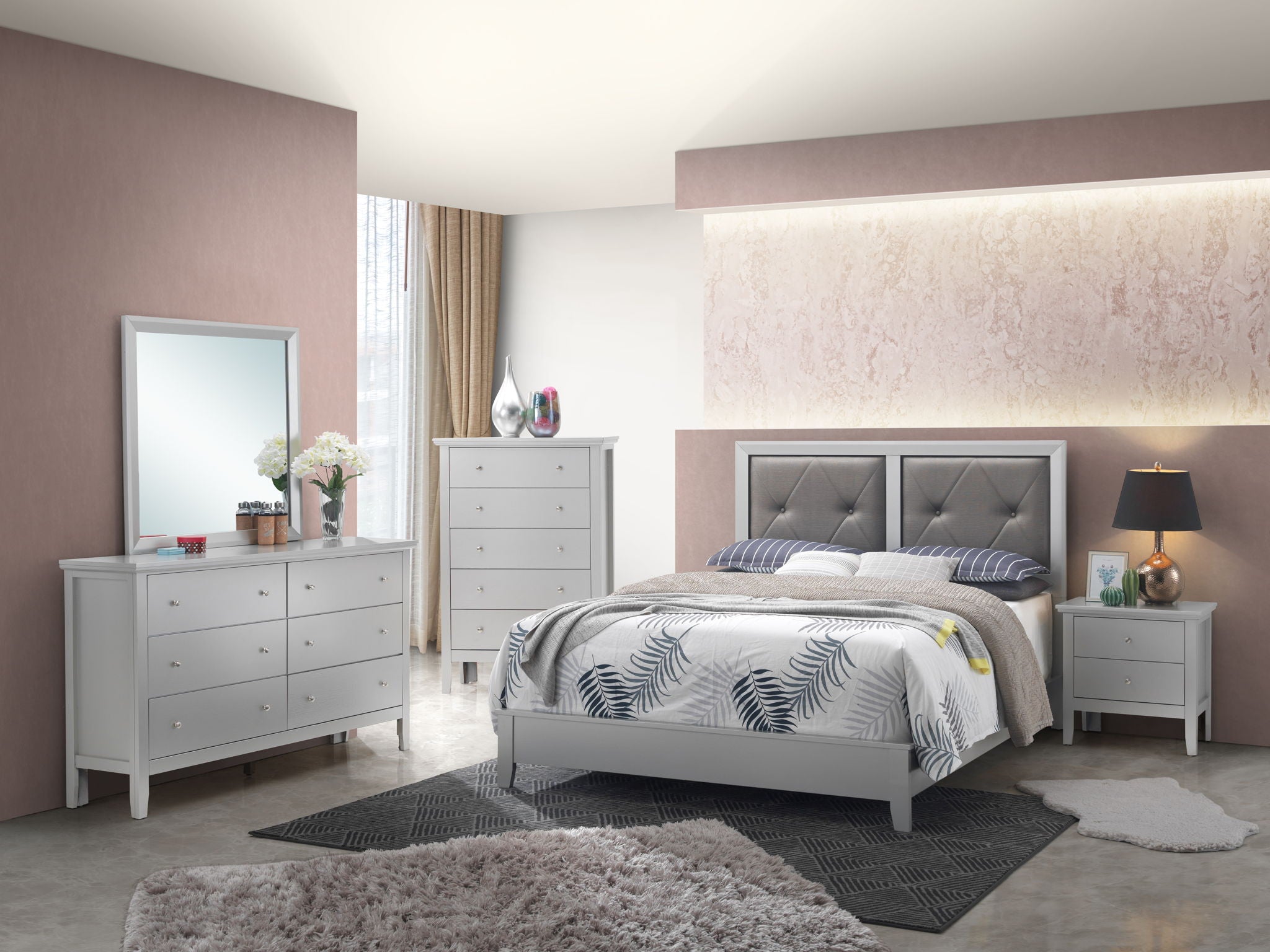 Padded Headboard Bed