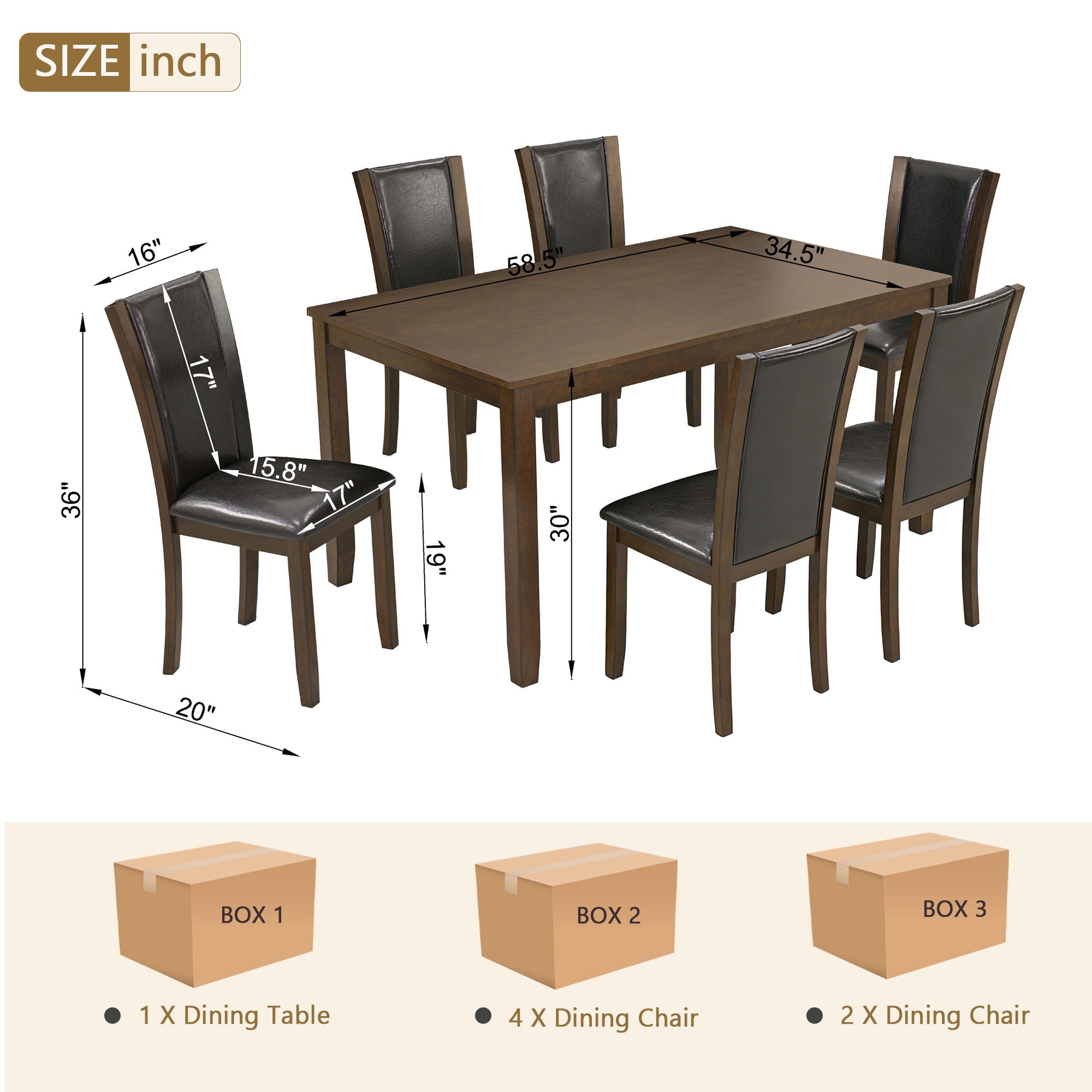 Dining Table Set With Upholstered Chairs, Rectangular Dining Table Set