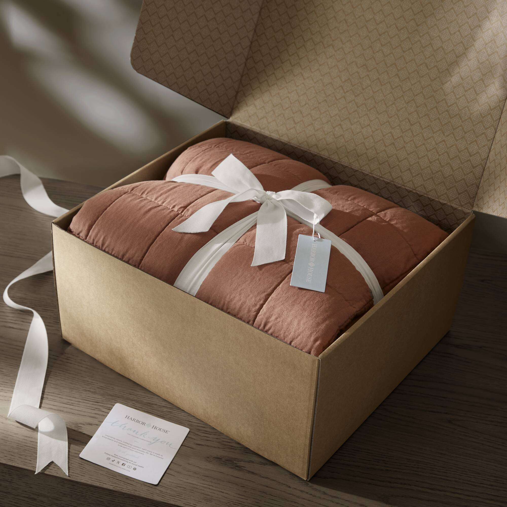 French Flax - Full/Queen Linen Garment Washed Quilt Set - Clay