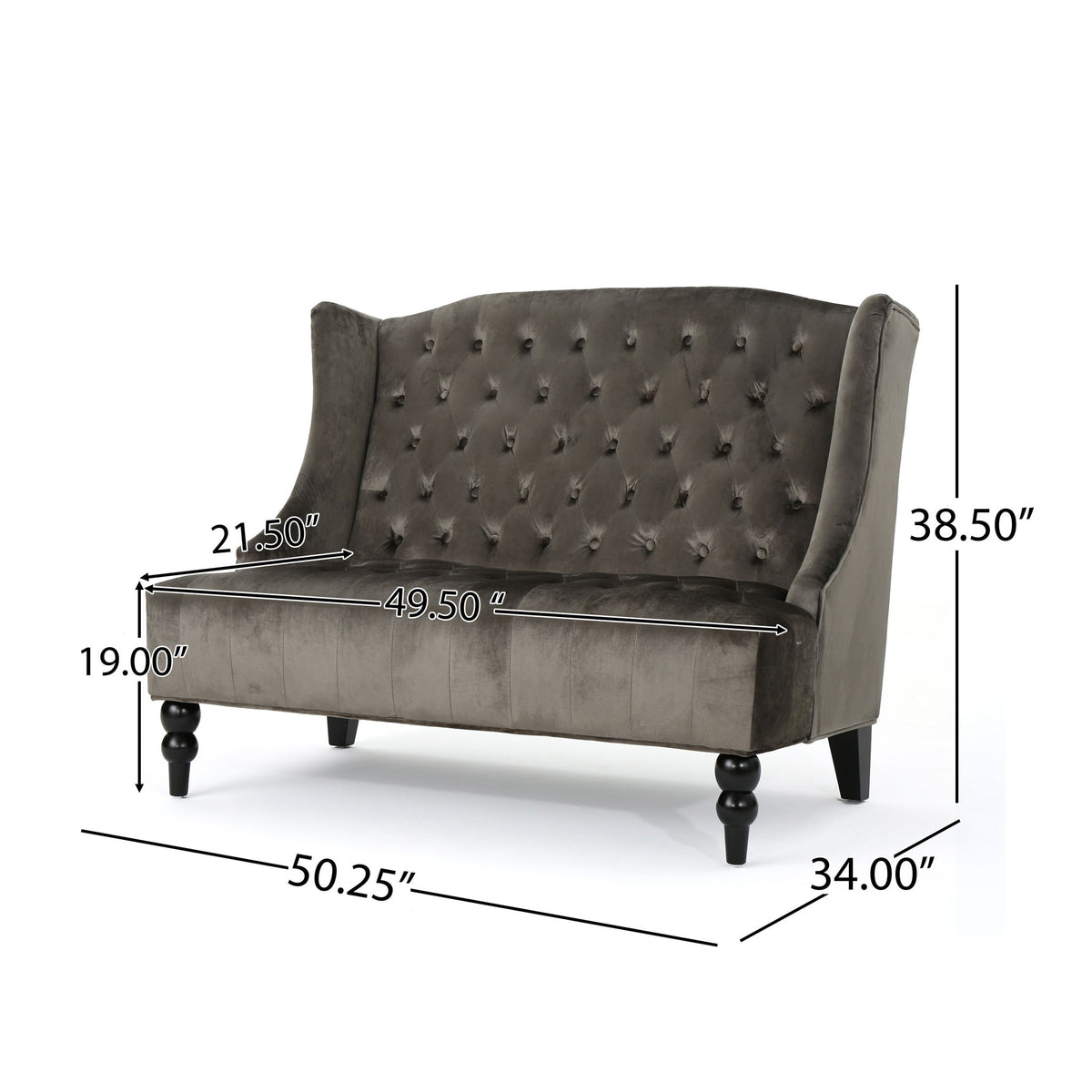 Nurturing - Upholstered Loveseat With Wing Back And Diamond Tufting