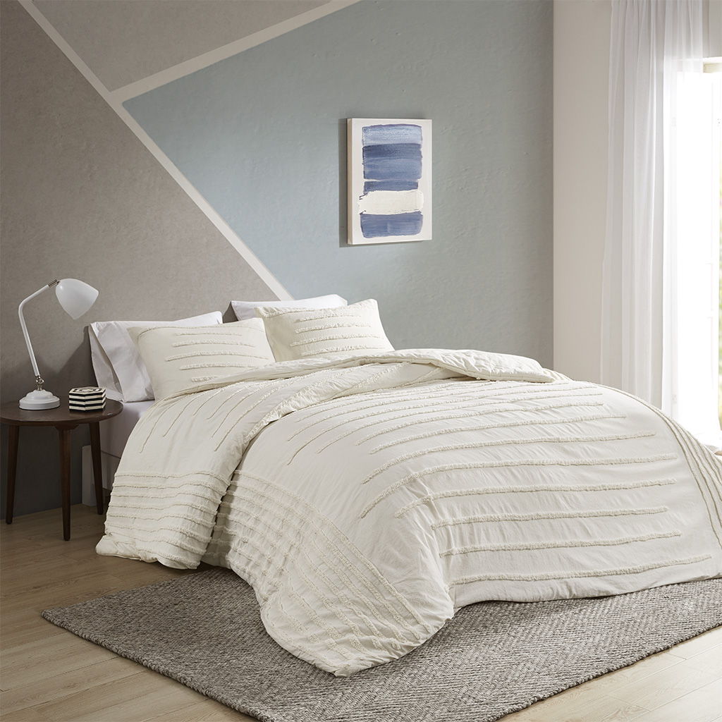 Mercer - 3 Piece Comforter Set - Ivory