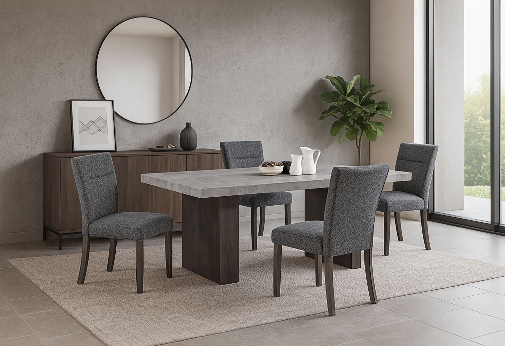 D2410DT - Dining Table Base With Legs - Brown