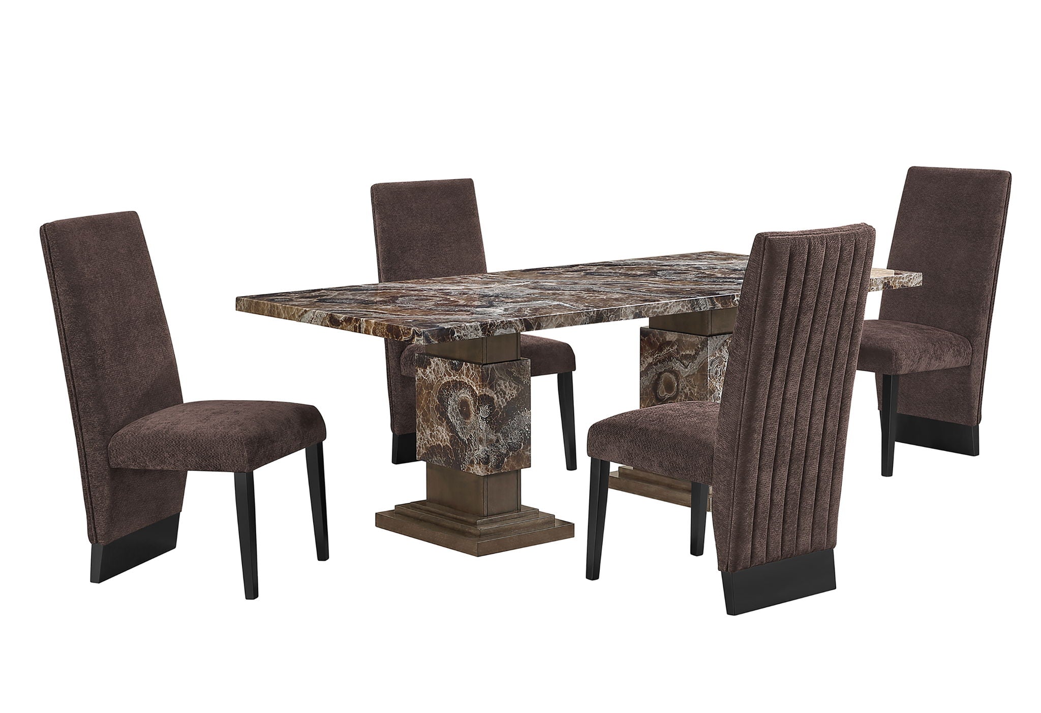 D12DT - 9 Piece Dining Room Set (Dining Table With 8 Dining Chairs) - Dark Brown