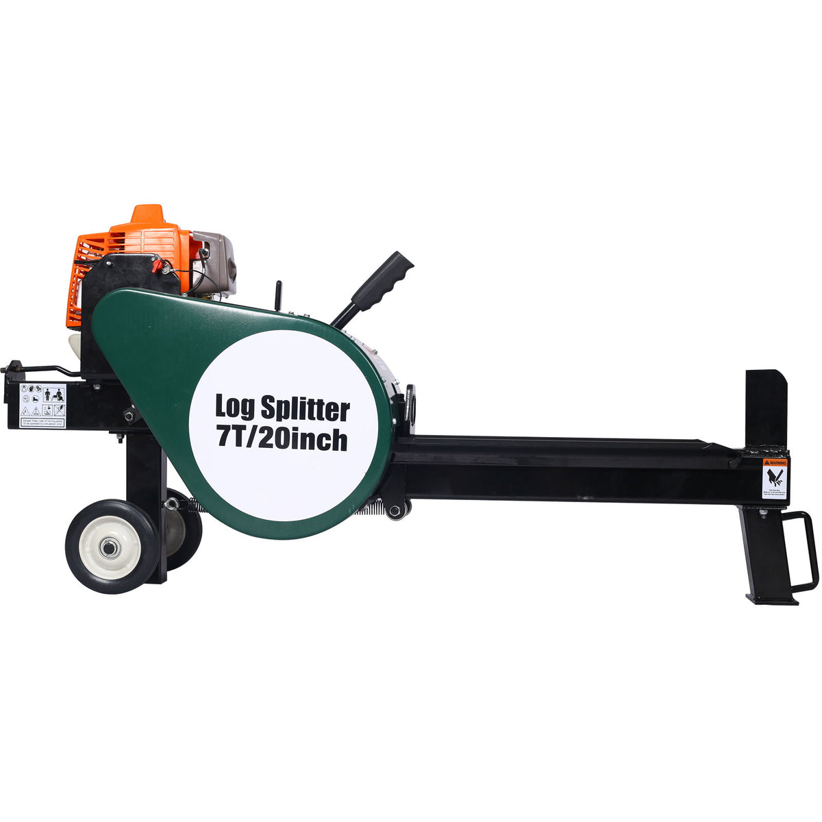 Portable Double Flywheel Electric Log Splitter 7 Ton Gas Log Splitter With Auto Return Steel - Gray