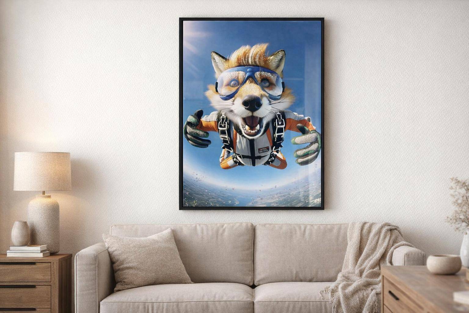 Skybound Pals I Gloss Canvas With Rocks In Frame - Blue / Orange