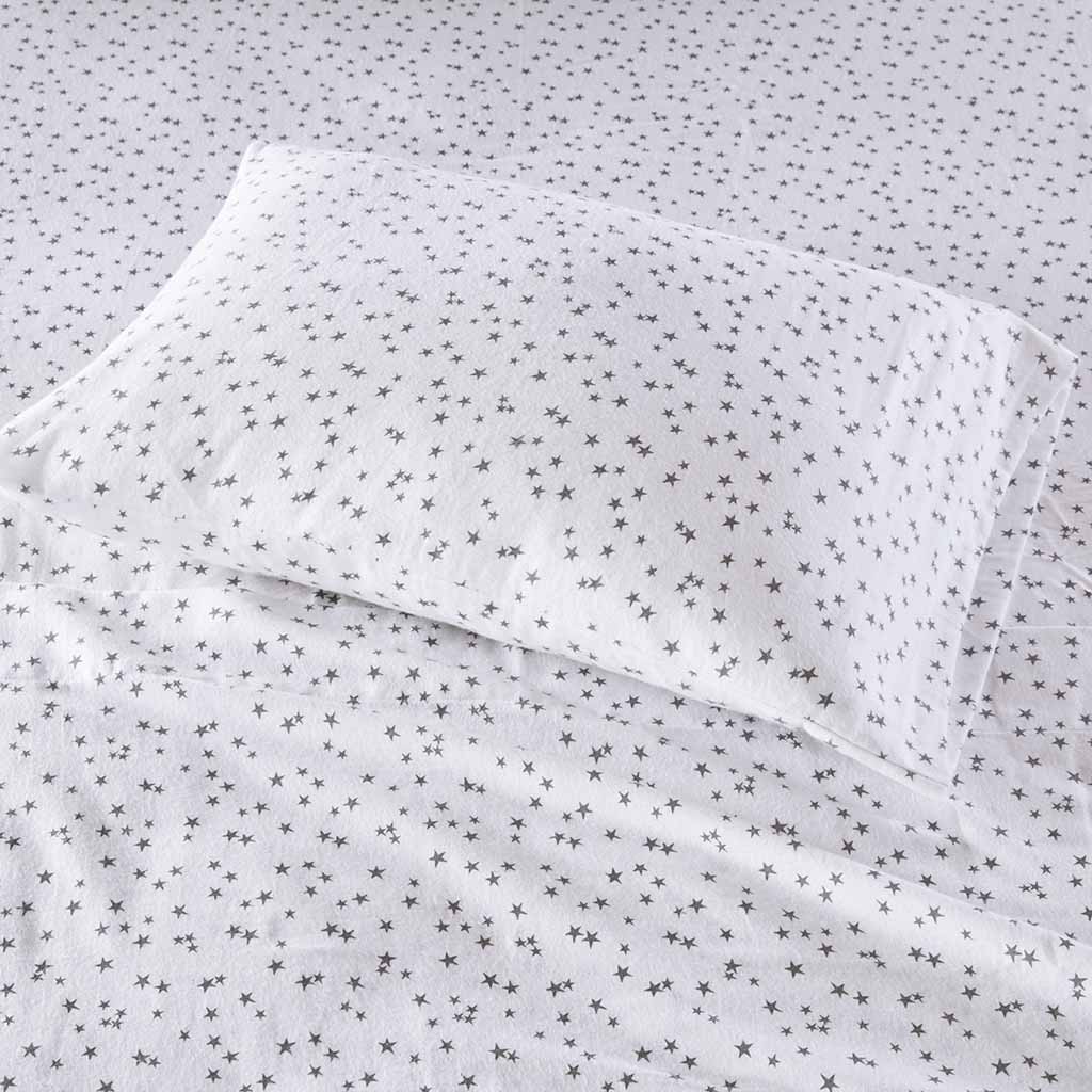 Cozy Soft - Queen Novelty Print Sheet Set - Gray Stars