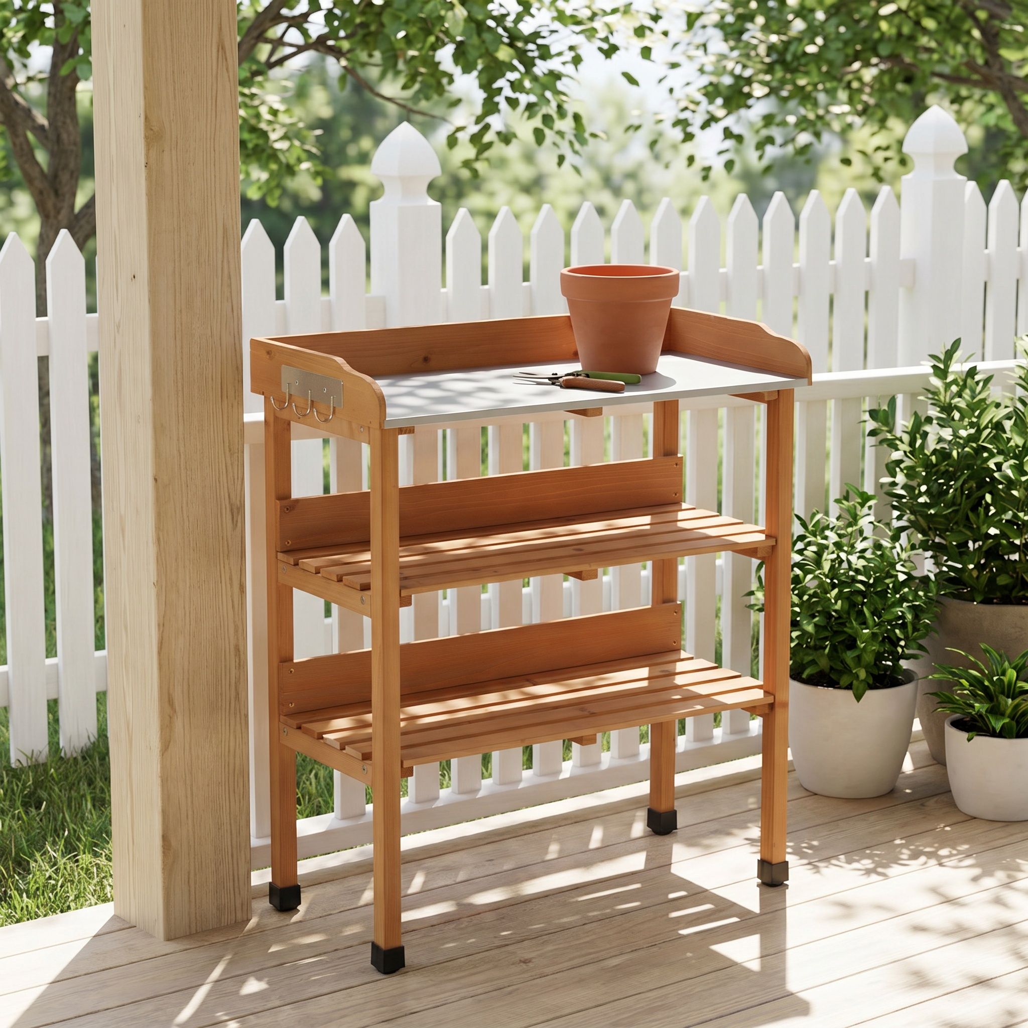 Outdoor Potting Table, 3 Tier Workbench