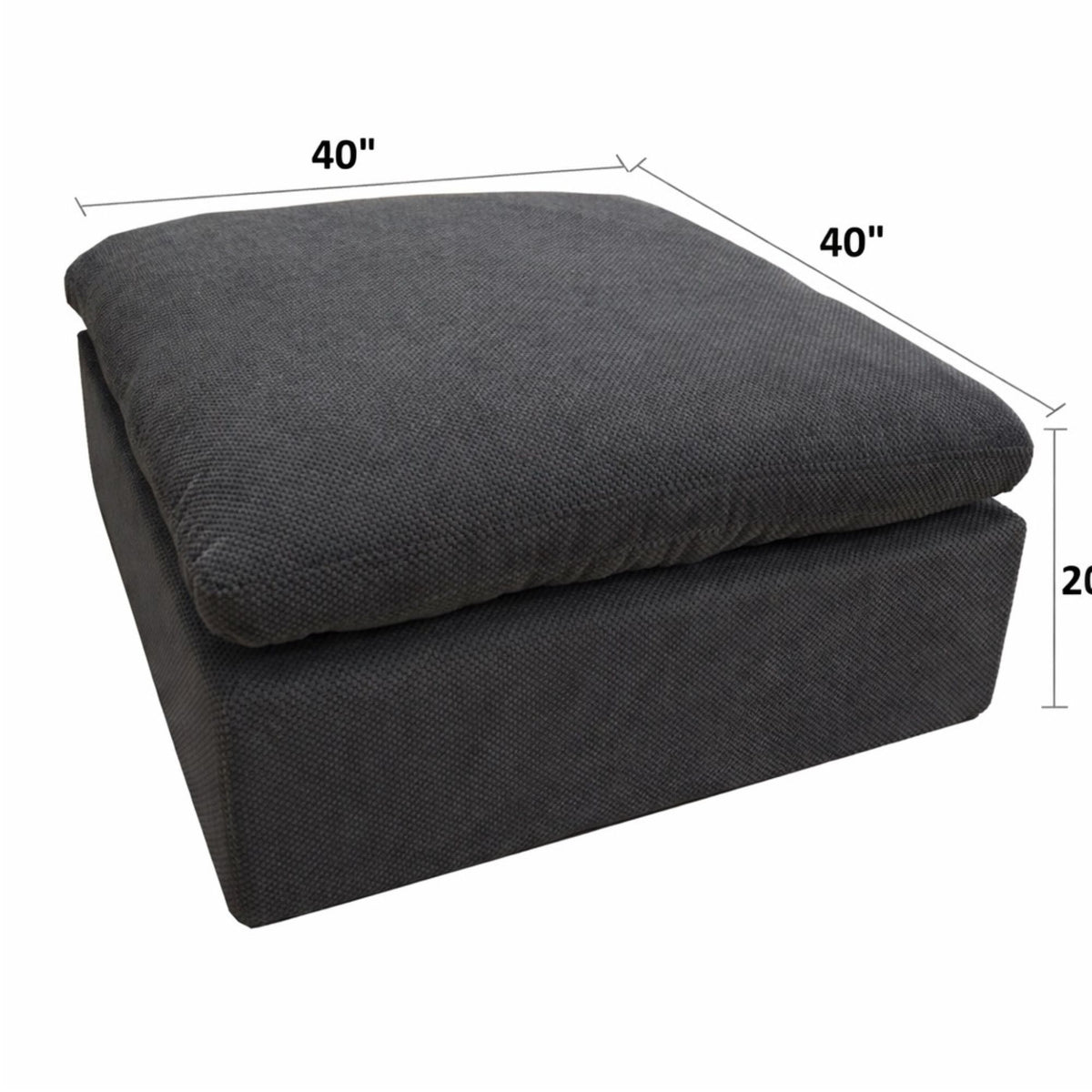 Full Compressed Ottoman - Dark Gray