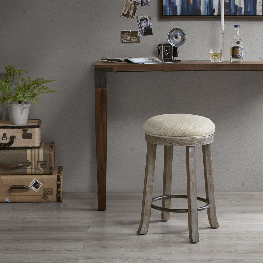 Oaktown - Swivel Counter Stool - Cream / Reclaimed Gray