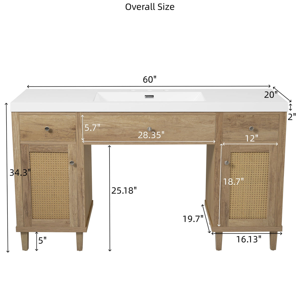 Bathroom Vanity With Sink, Spacious Storage Cabinet