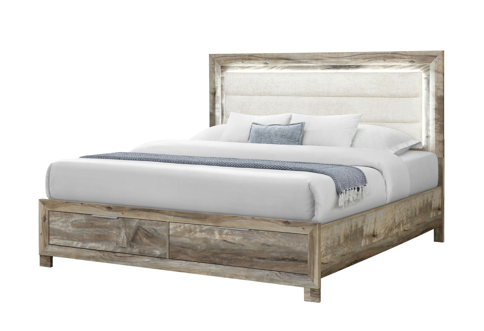 Callie - Queen Bed Side Rails And Slats - Brown