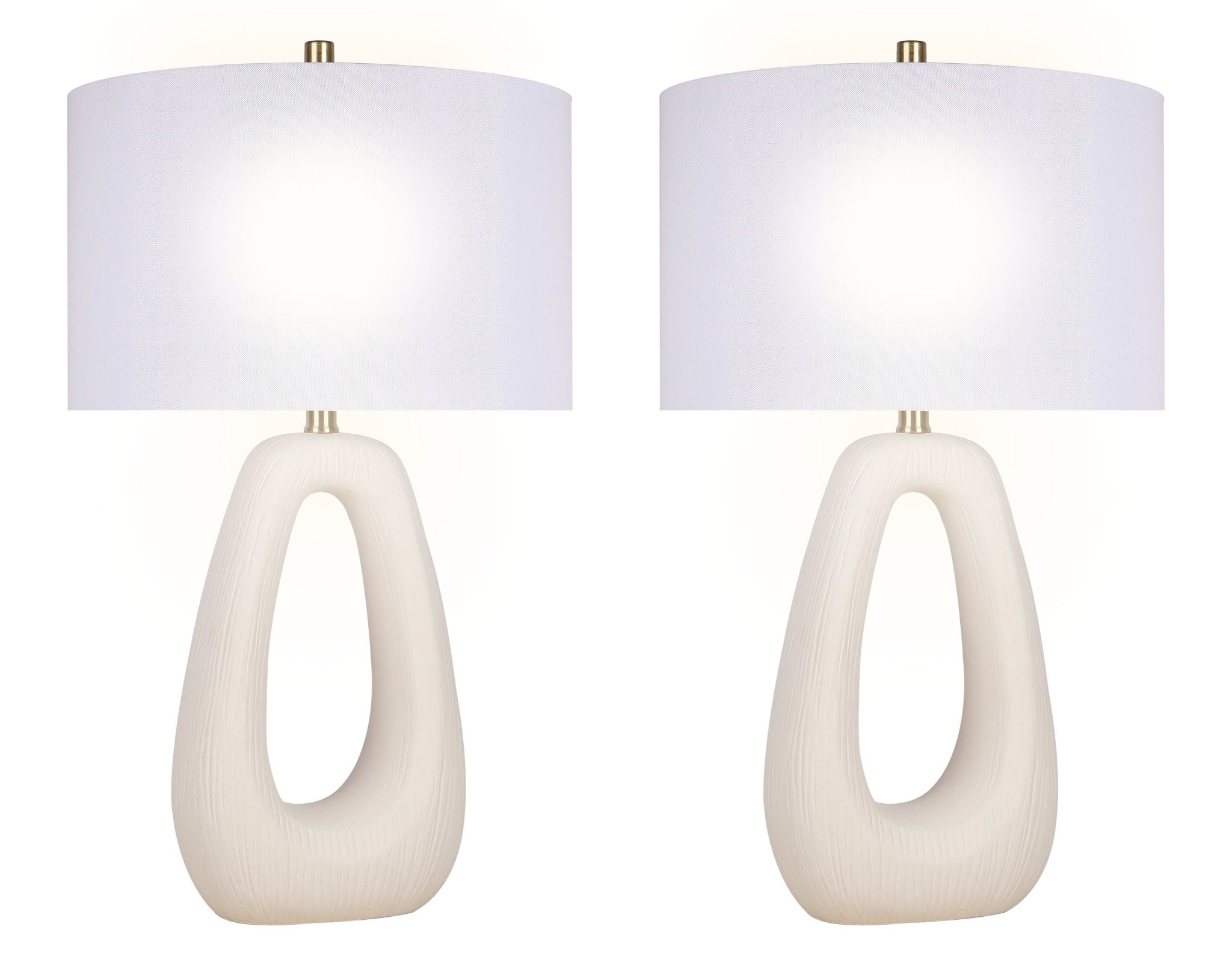 "Serenity Loop" Ceramic Table Lamp (Set of 2) - Textured White