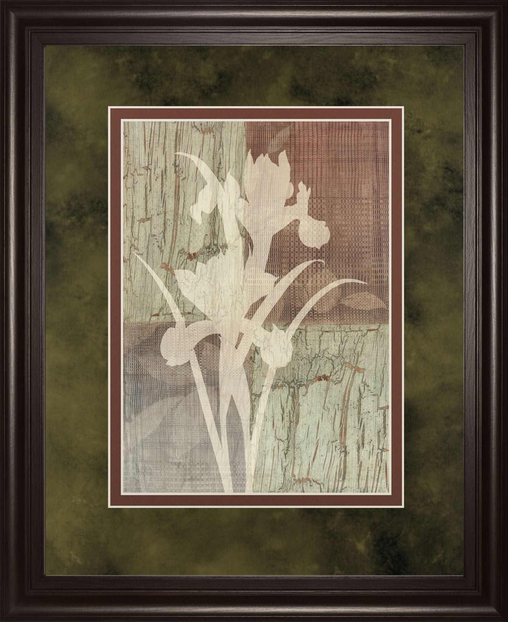 Iris Silhouette By Various - Framed Print Wall Art - Light Brown