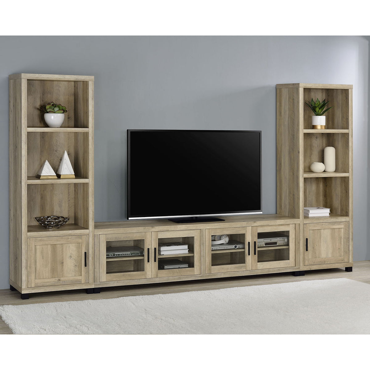 Heron - 3 Piece TV Entertainment Center - Natural