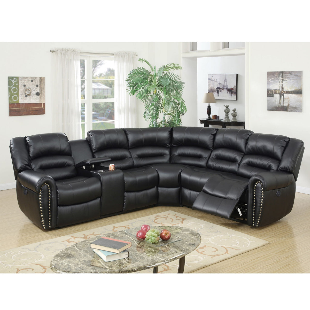 Reclining Sectional Sofa With Console