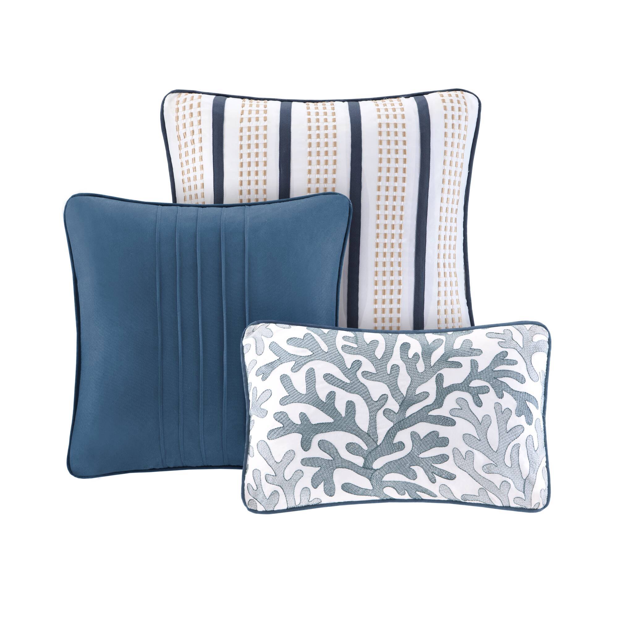 Bayside - Reversible Coverlet Set - Blue