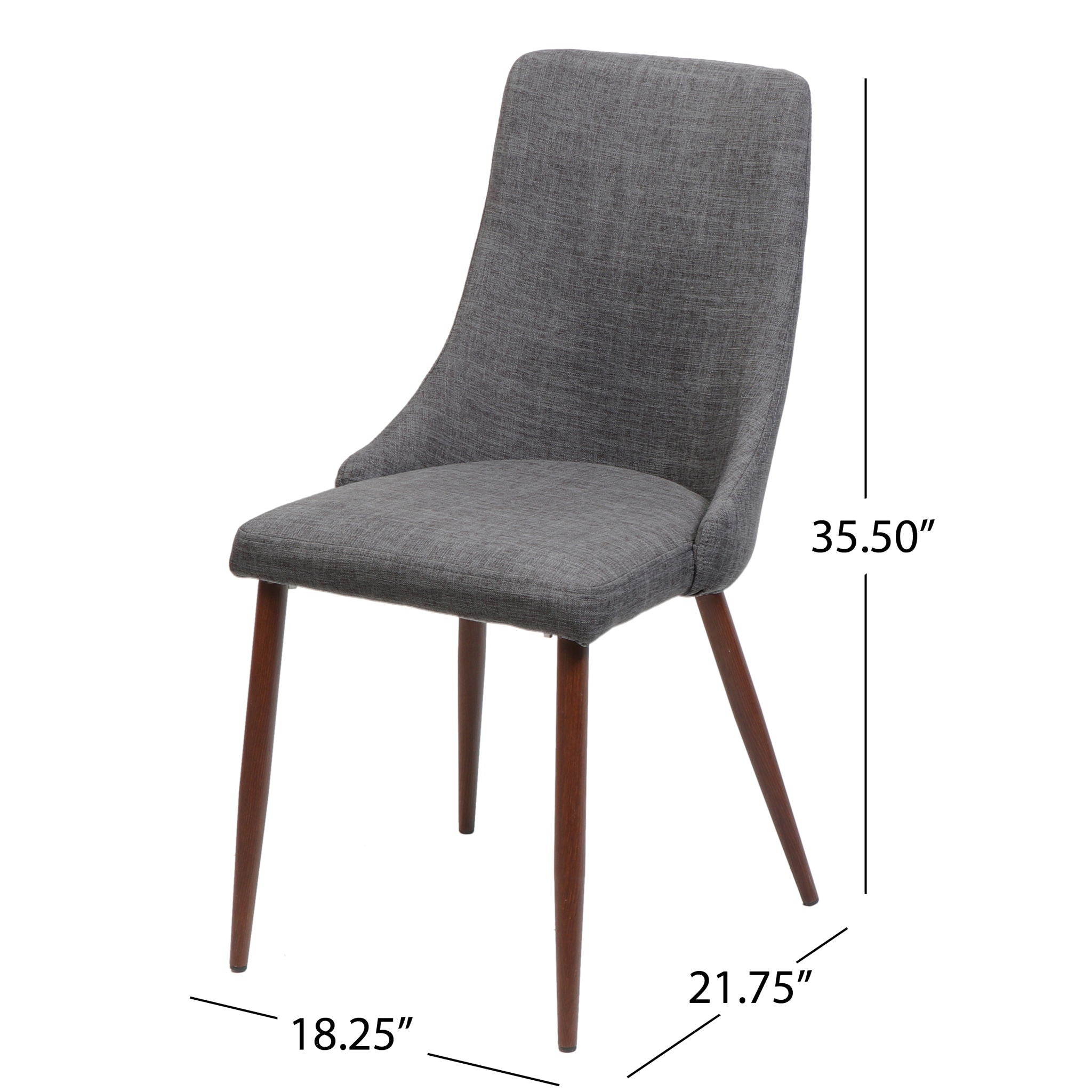 Modern Dining Chair With Iron Legs And - Light Gray