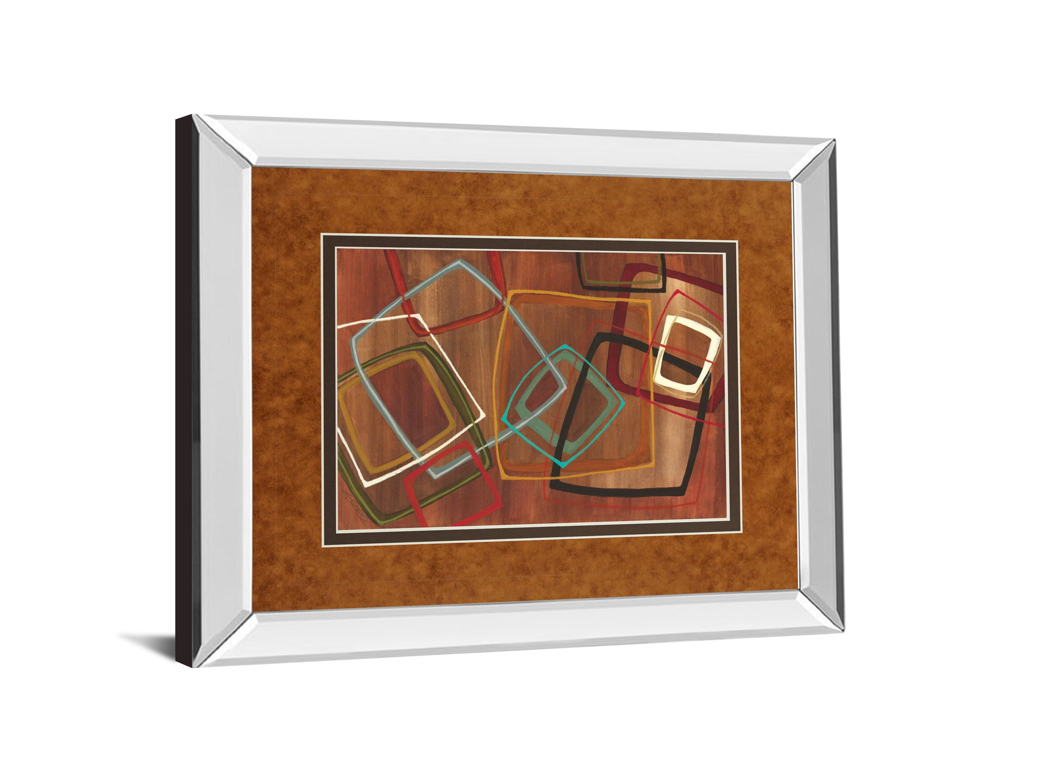 Twenty Tuesday Il By Jeni Lee - Mirror Framed Print Wall Art - Light Brown