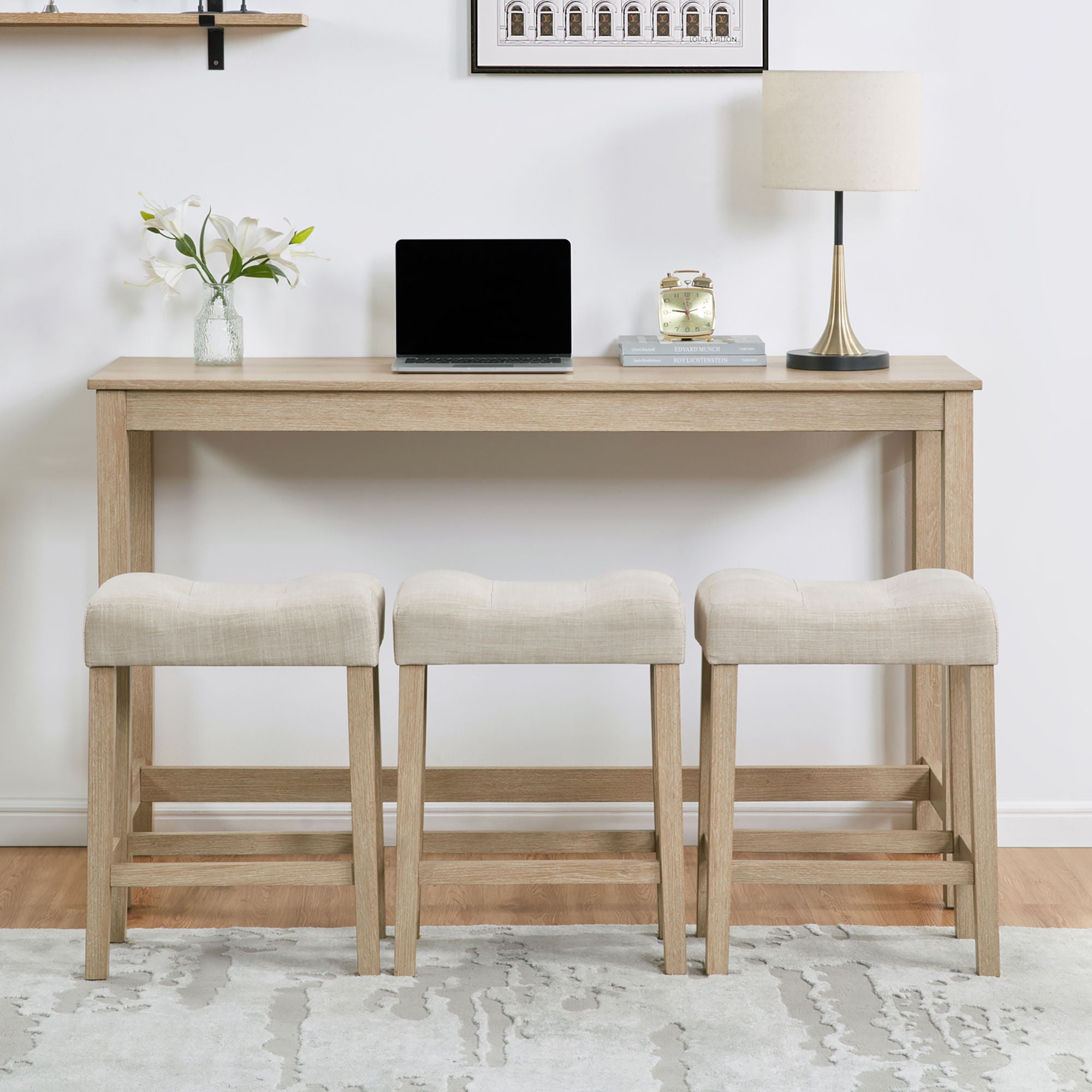4 Piece Bar Table Set With Power Outlet