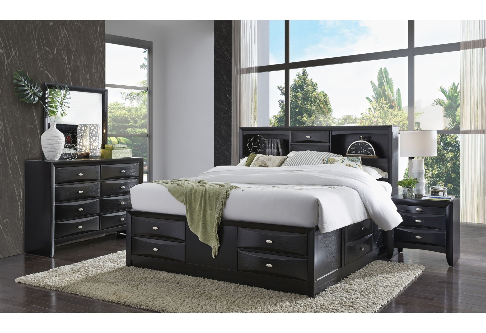 Linda - King Bed Headboard & Footboard - Black