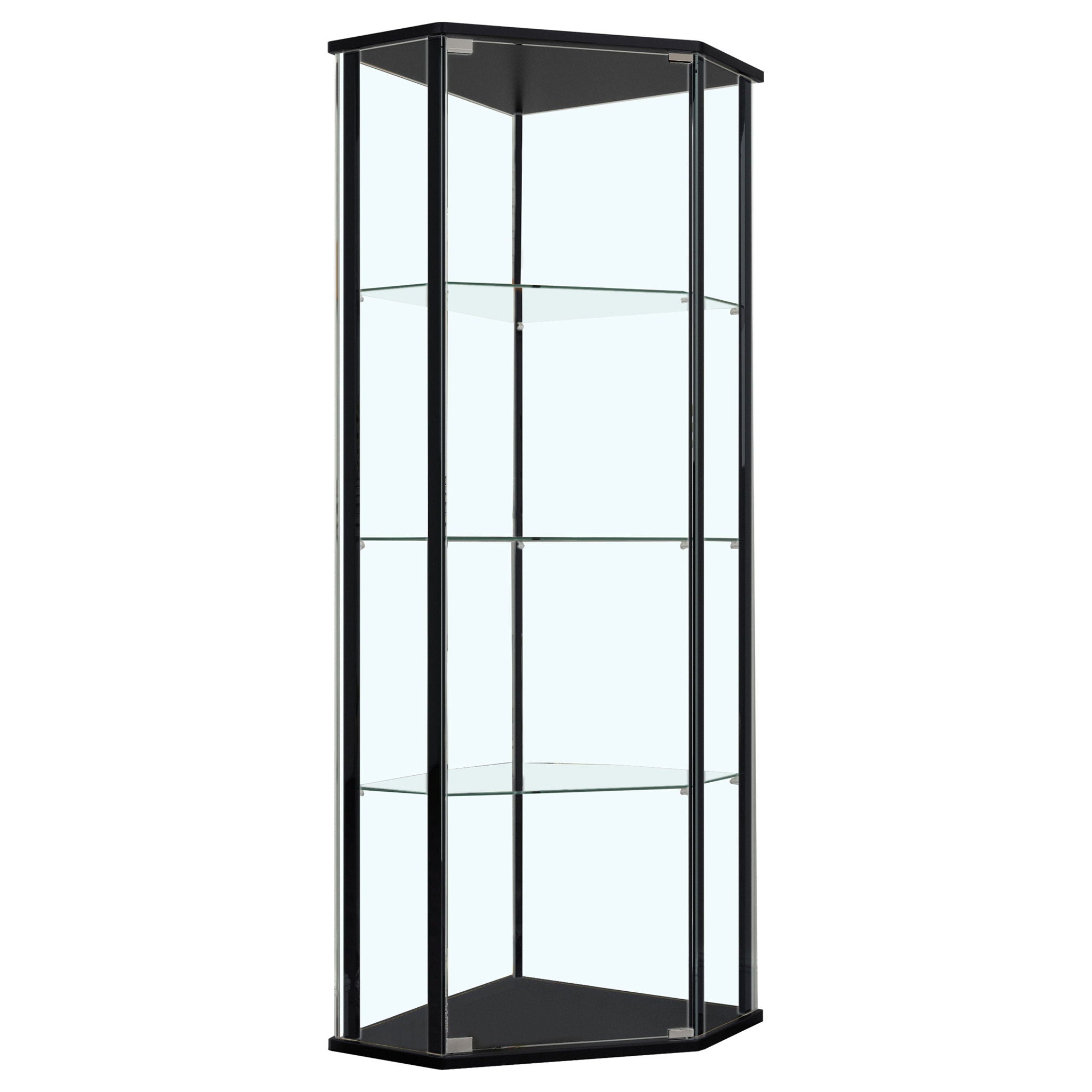 Lysander - 4 Shelf Curio Cabinet With Triangular Silhouette - Black