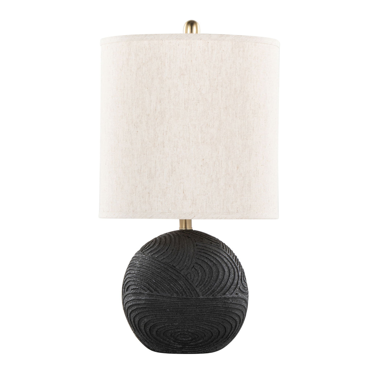 Kona - Contemporary Table Lamp (Set of 2) - Matte Black / Natural