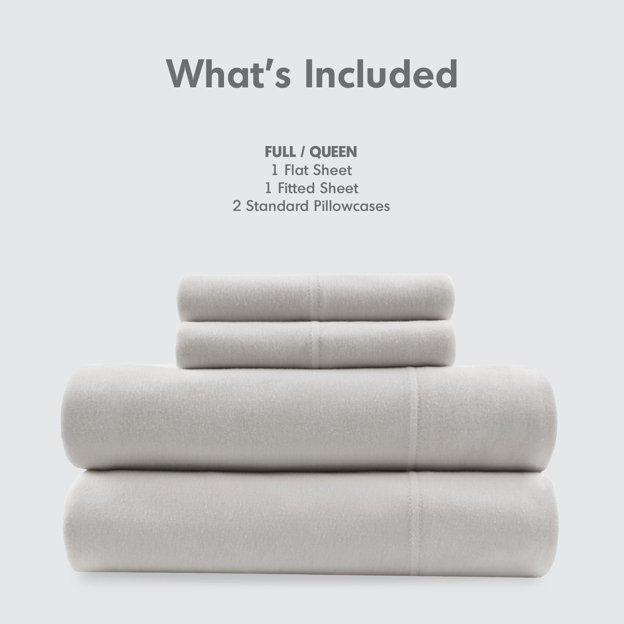 Blend Jersey Knit - 4 Piece Full All Season Sheet Set - Gray