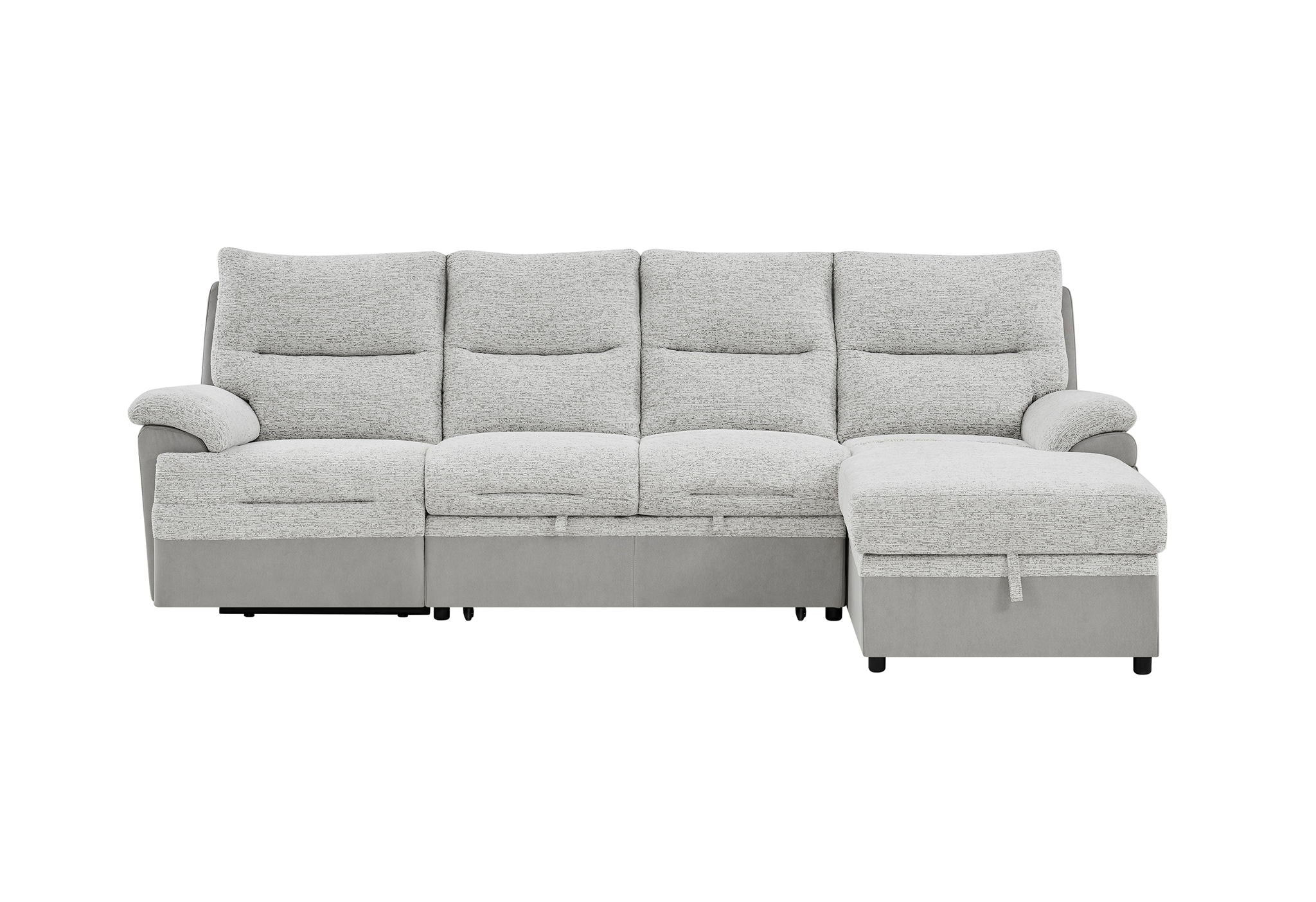 U3822 - Left Facing Power Recliner With USB - Light Gray