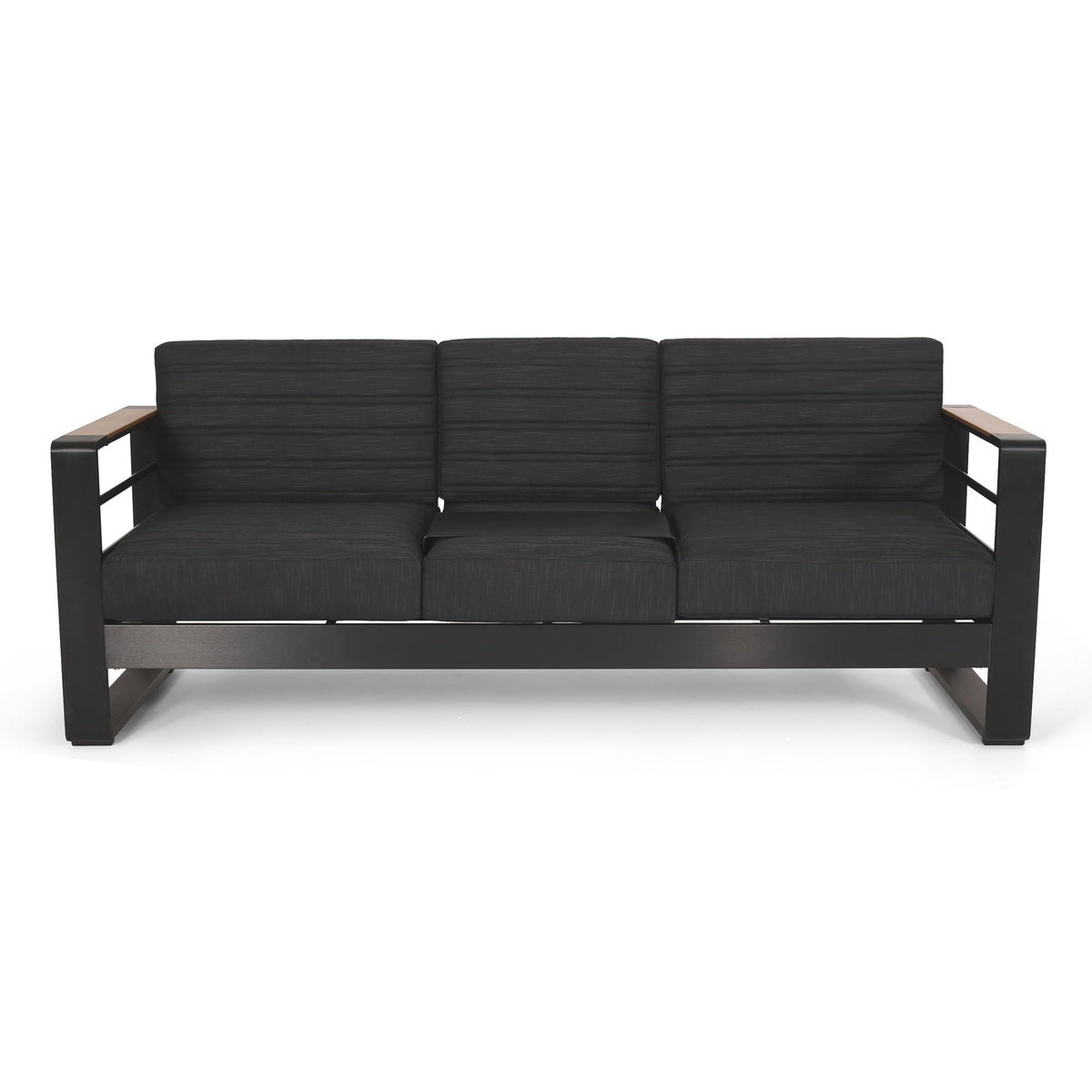 Giovanna - 3 Seater Sofa With Aluminum Frame And Water Repellence Cushions - Black