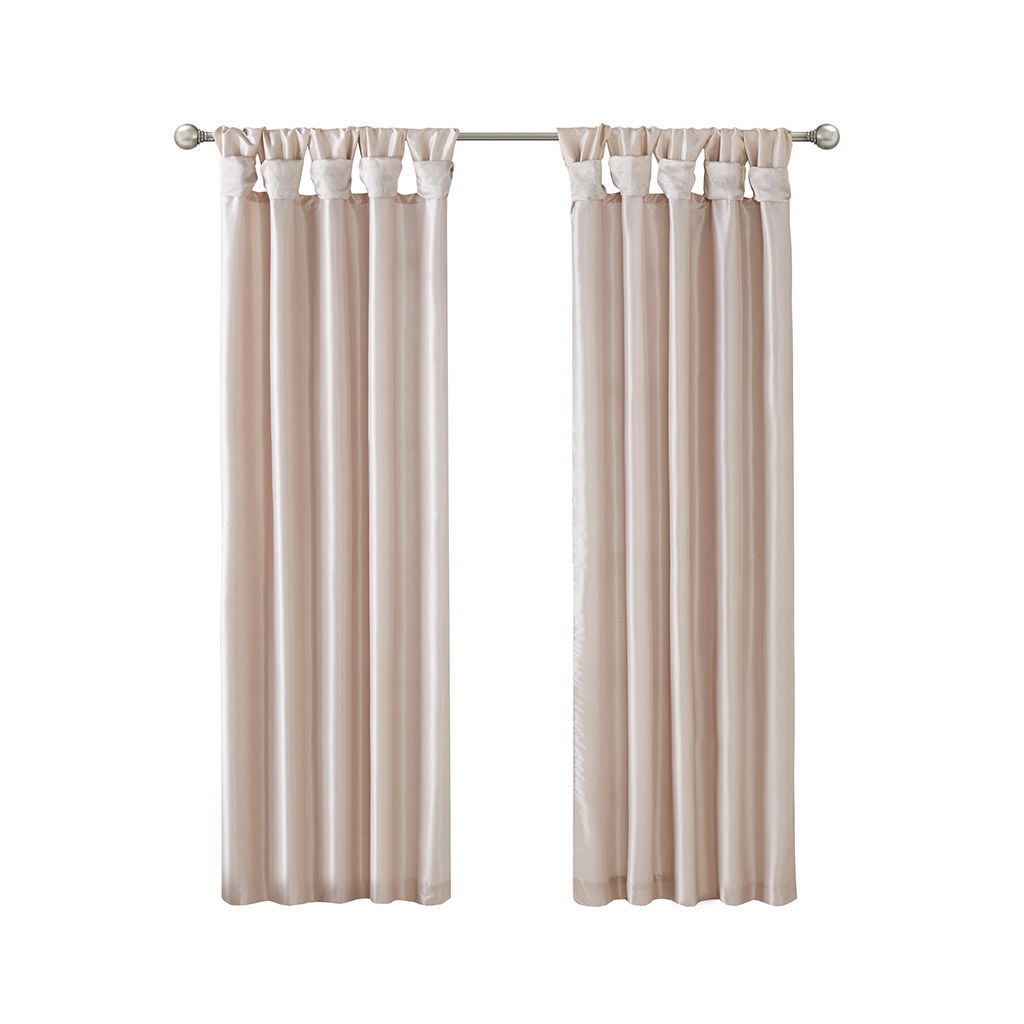 Emilia - 108" Twist Tab Lined Window Curtain - Blush