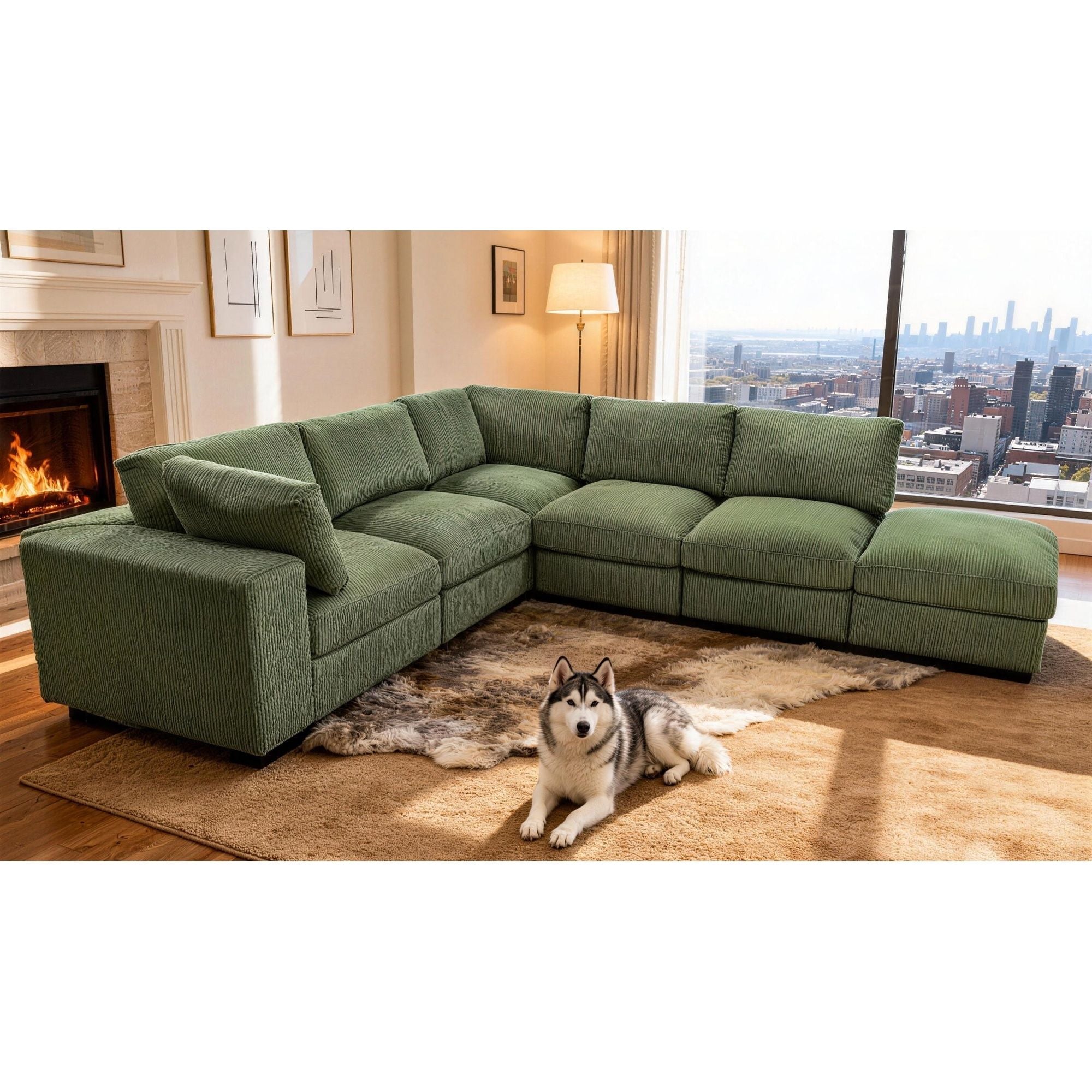 Reversible Modular Sectional Sofa With Custom Configuration