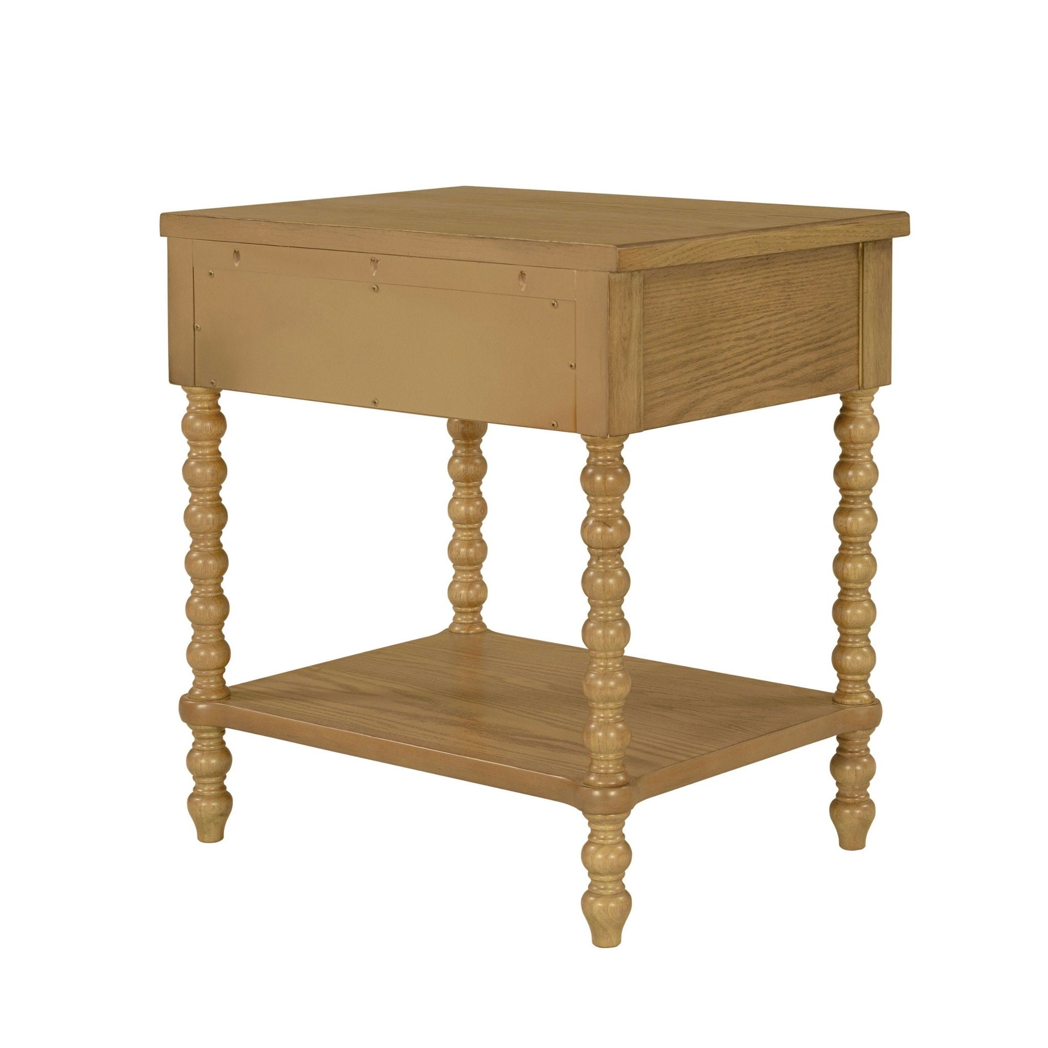 Beckett - Turned Spindle Nightstand With Drawer & Shelf - Natural