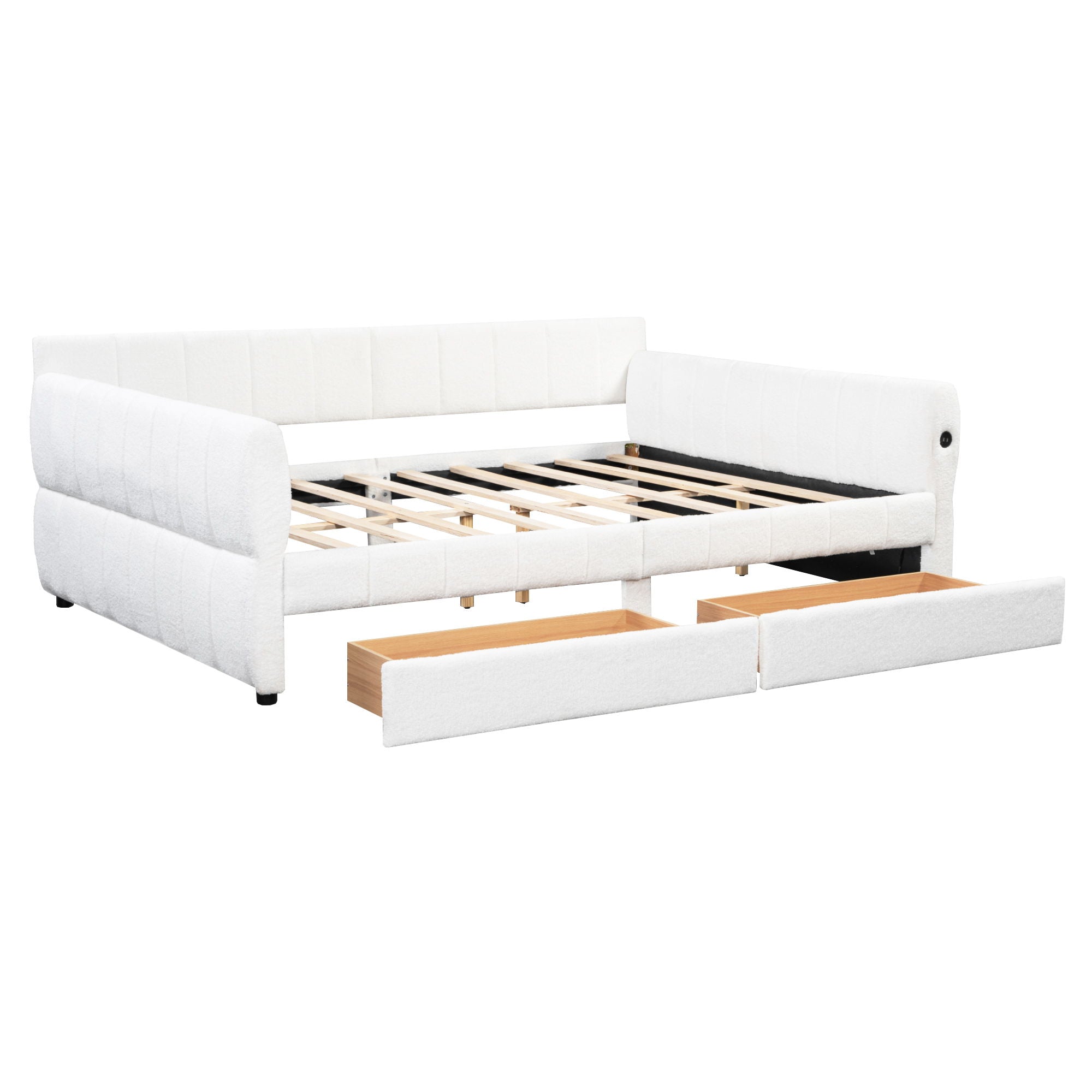 Upholstered Platform Bed With USB Charging