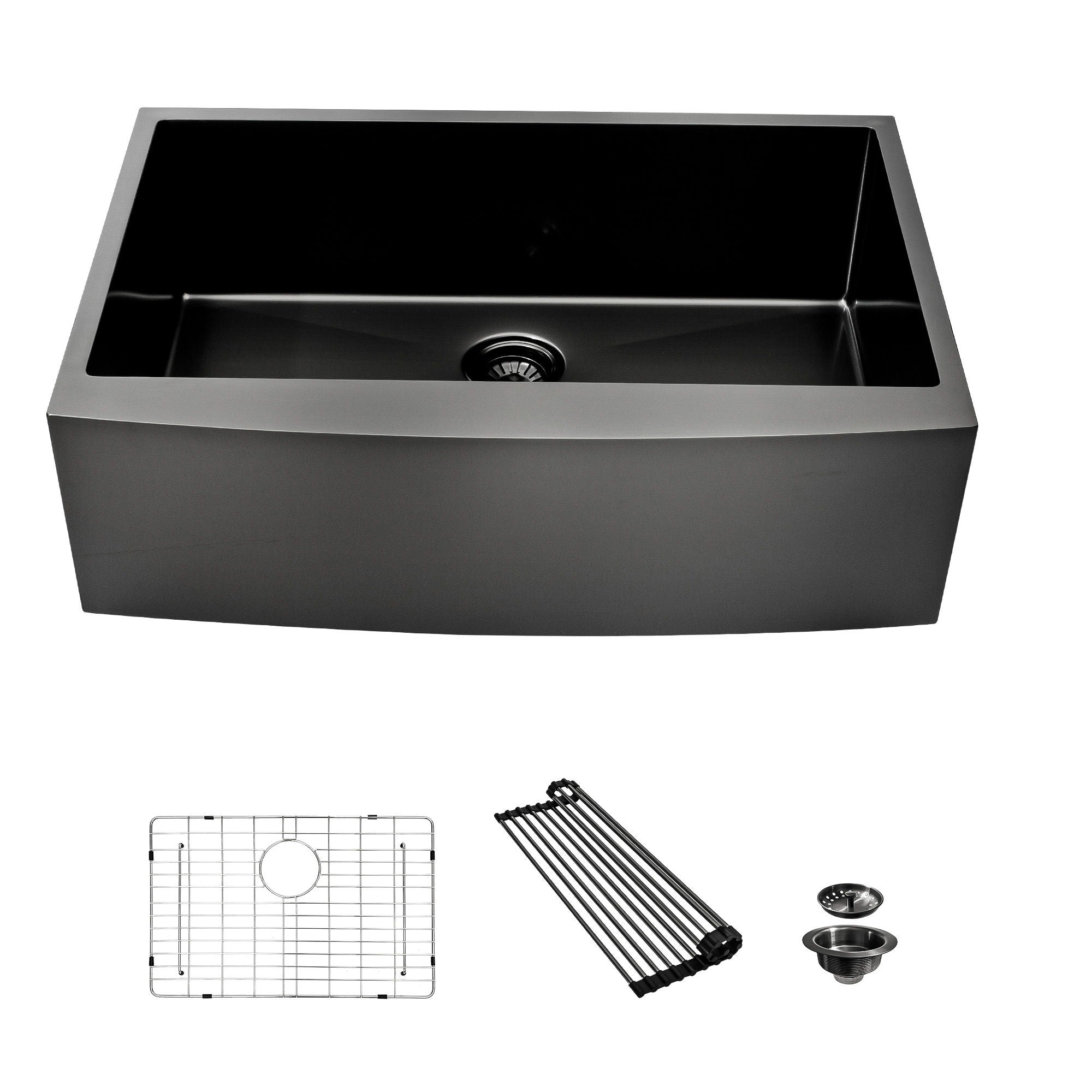 Farmhouse Kitchen Sink, Stainless Steel, Apron Front