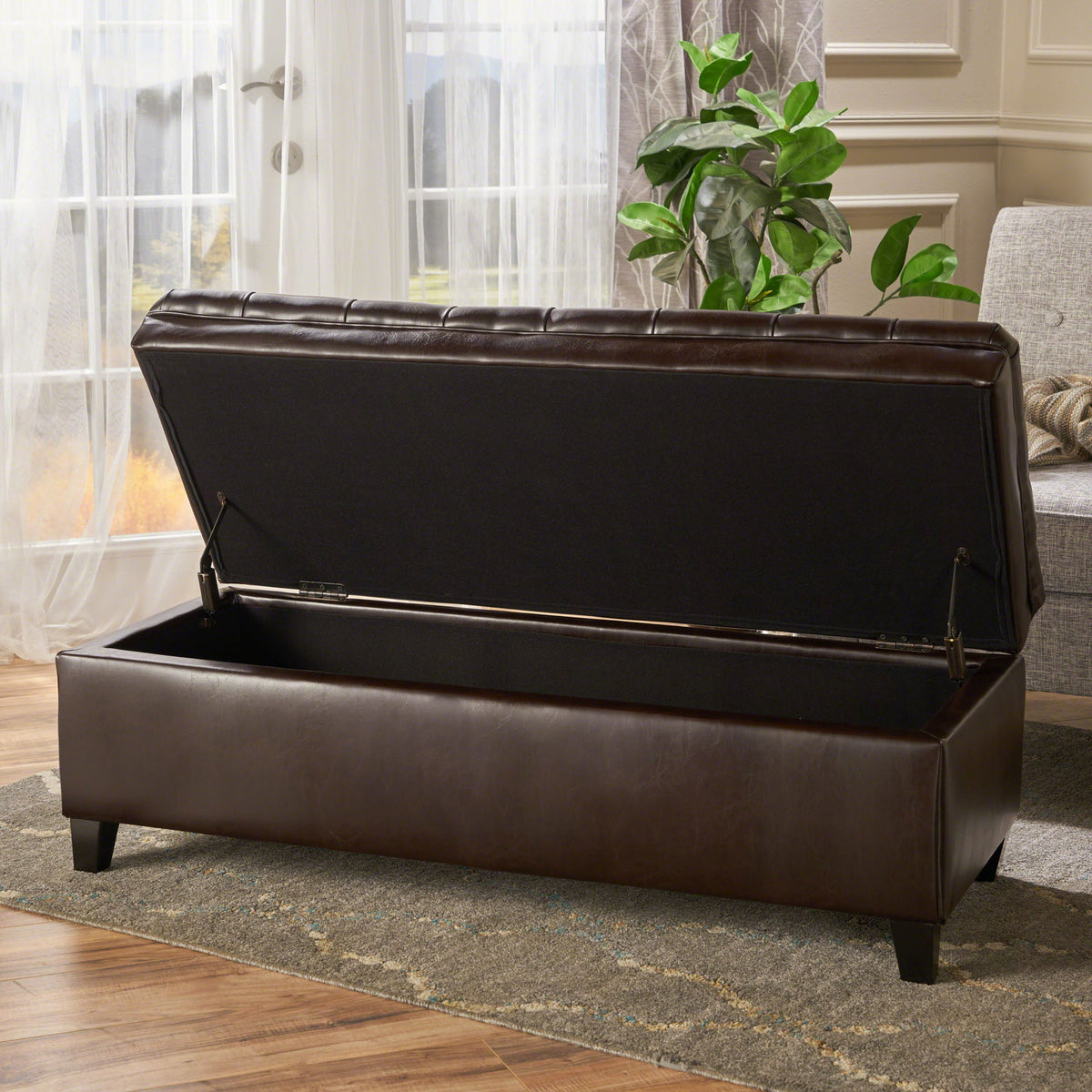 Juliana - Storage Ottoman With Birch Legs