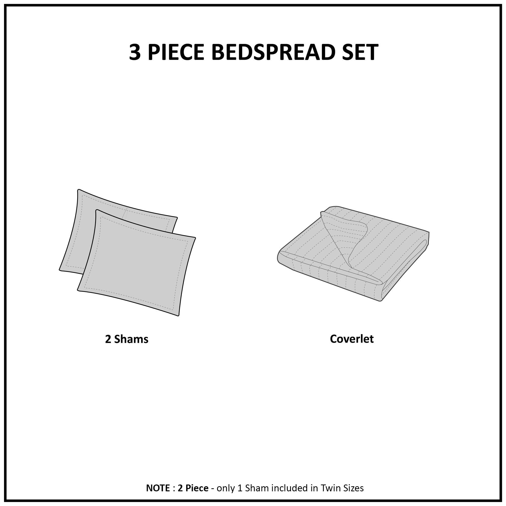 Harper - King Reversible 3 Piece Coverlet Set - Taupe
