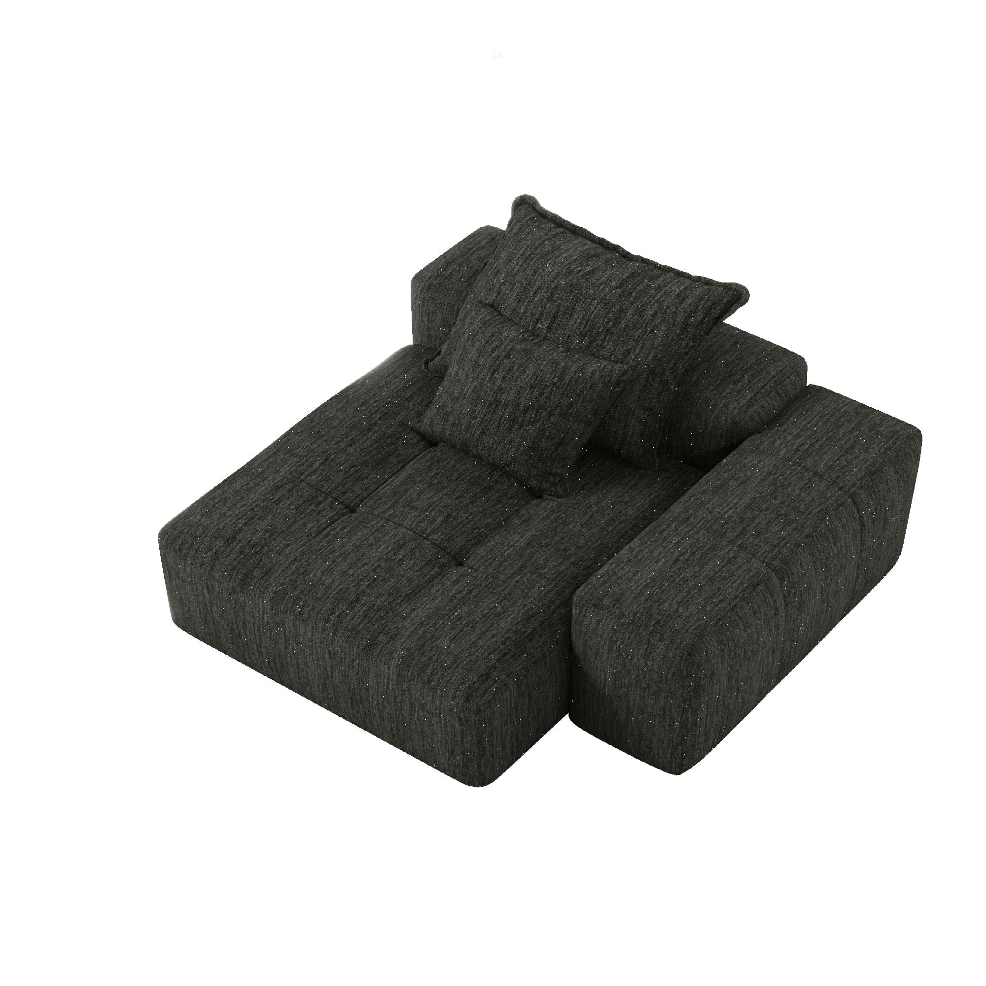 Modern Oversized Modular Sectional Sofa, Sparkling Fabric Soft Cushion Sofa With 2 Pillows