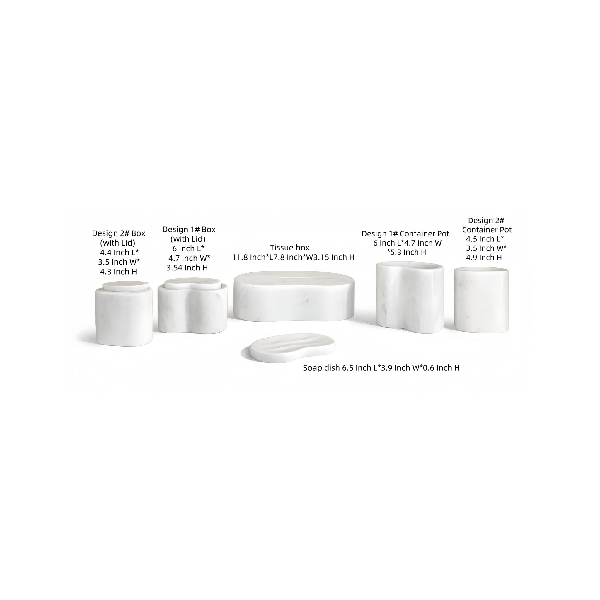 Elegant Natural Marble Bathroom Accessories Set