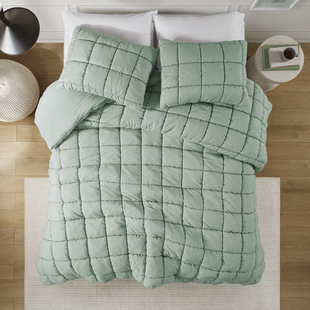 Dream Puff - Down Alternative Comforter Set - Sage