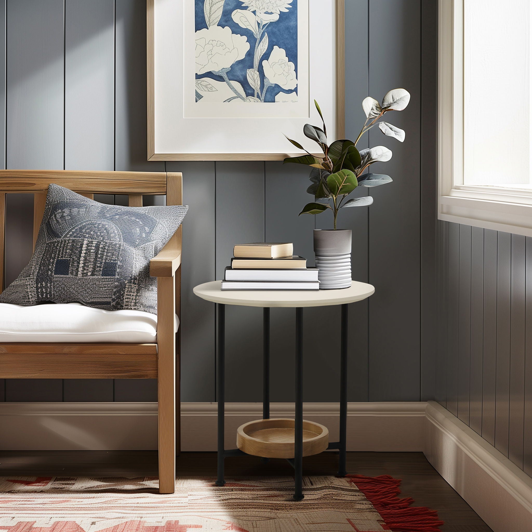 Beaumont - End Table - White / Natural