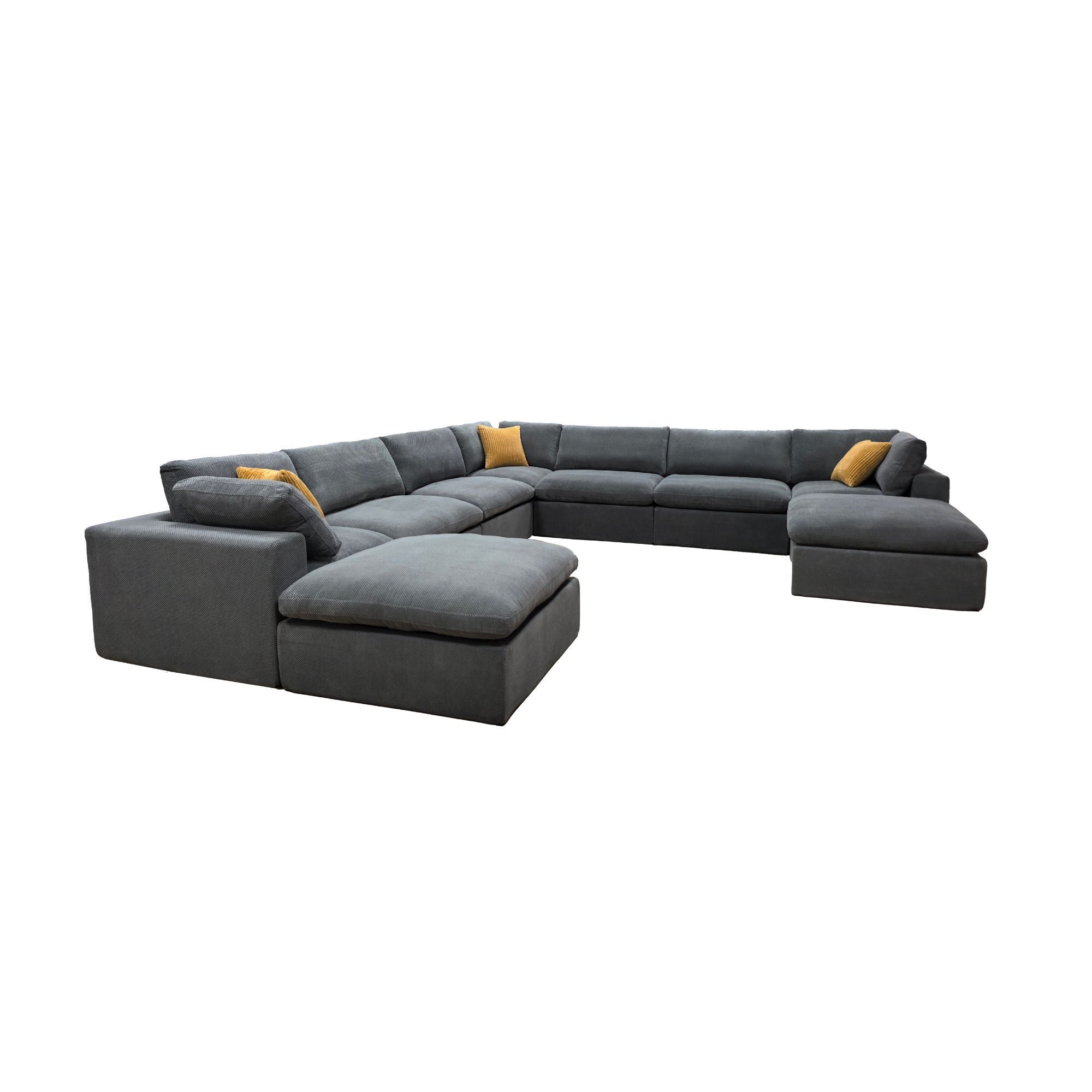 Custom Configuration Modular Sectional & Toss Pillows