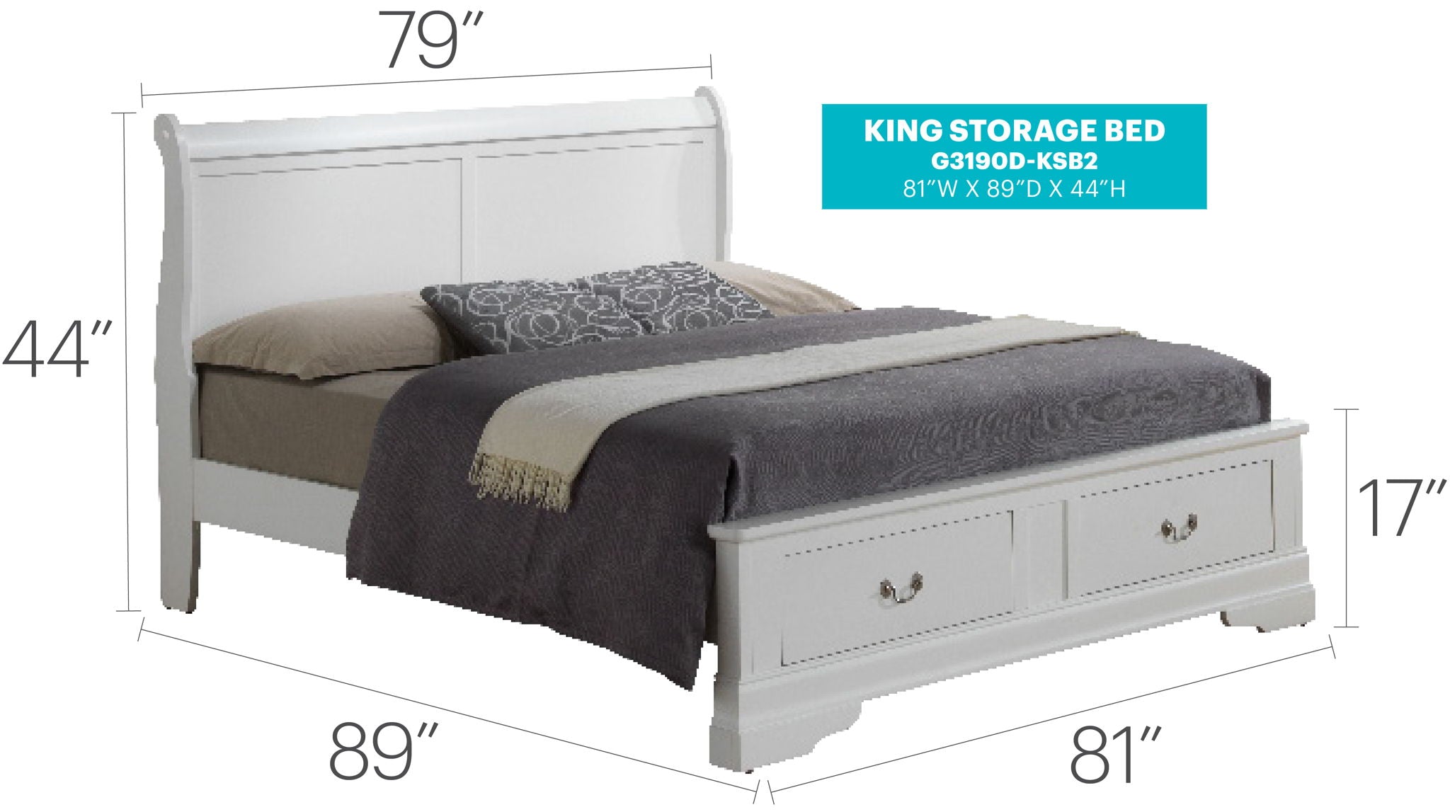 Upholstered Panel Sleigh Bed Design