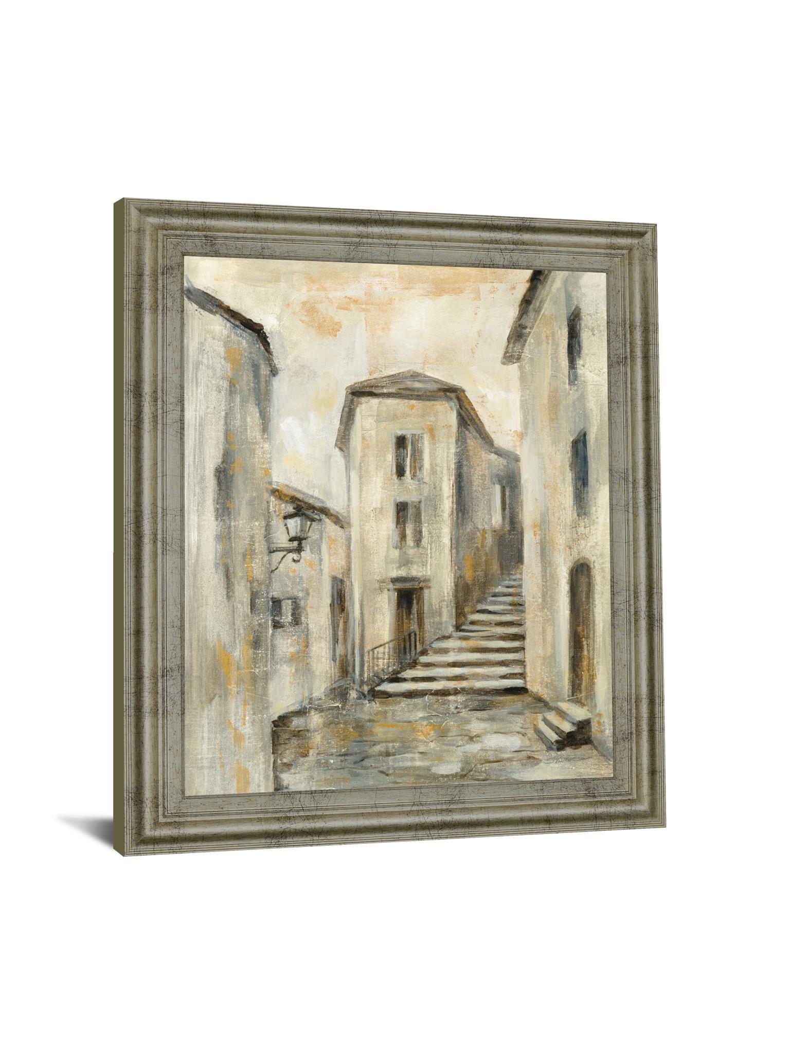 Golden Alleyway - 28" x 34" Framed Wall Art - Beige