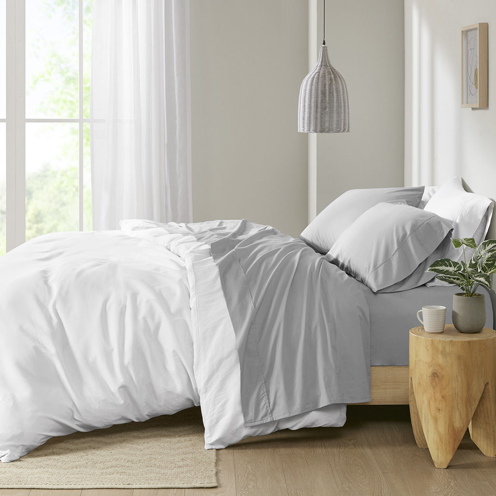 Peached Percale - Sheet Set - Gray